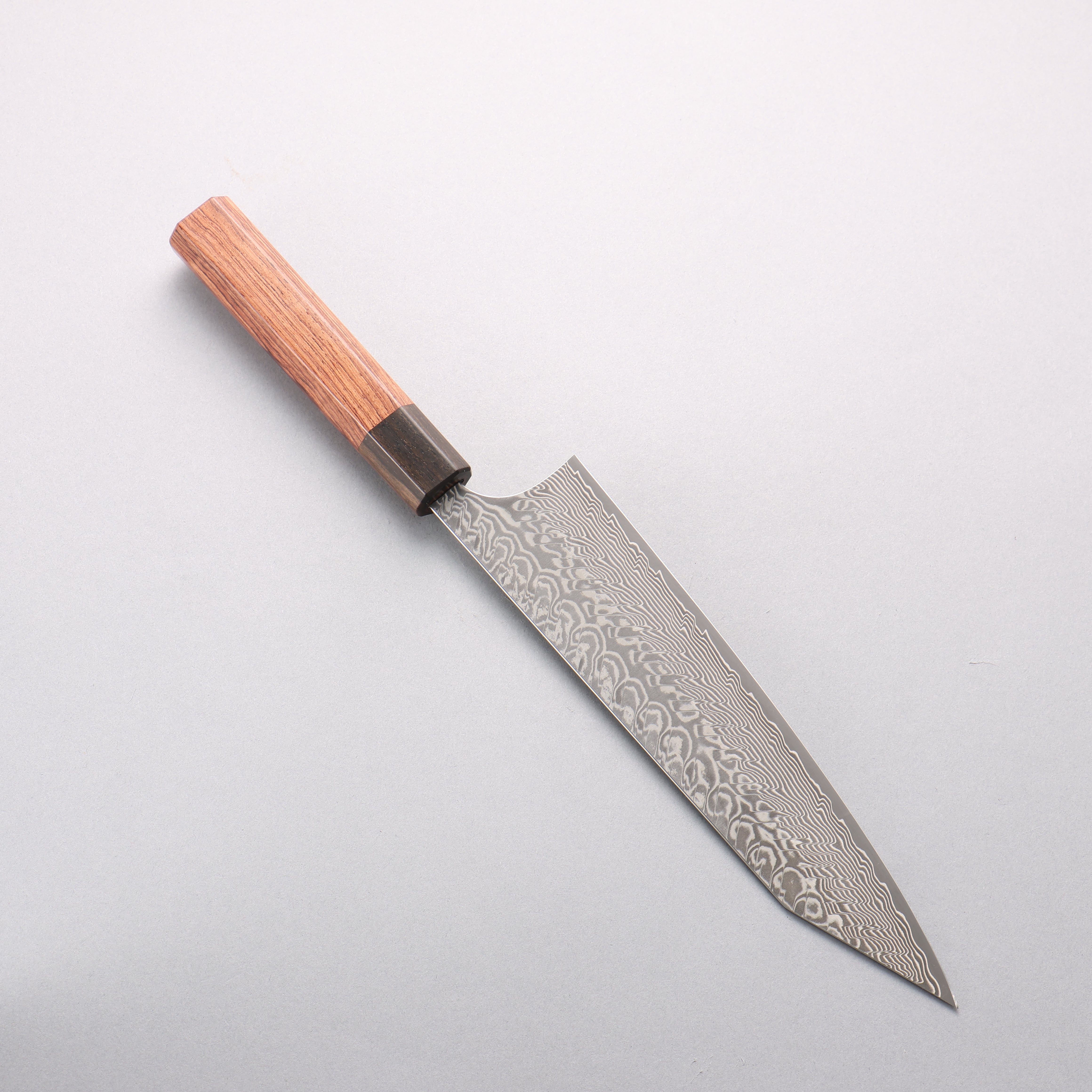 Yoshimi Kato SG2 Black Damascus Kiritsuke Gyuto 210mm Rosewood (Ferrule: Ebony) Handle - Seisuke Knife