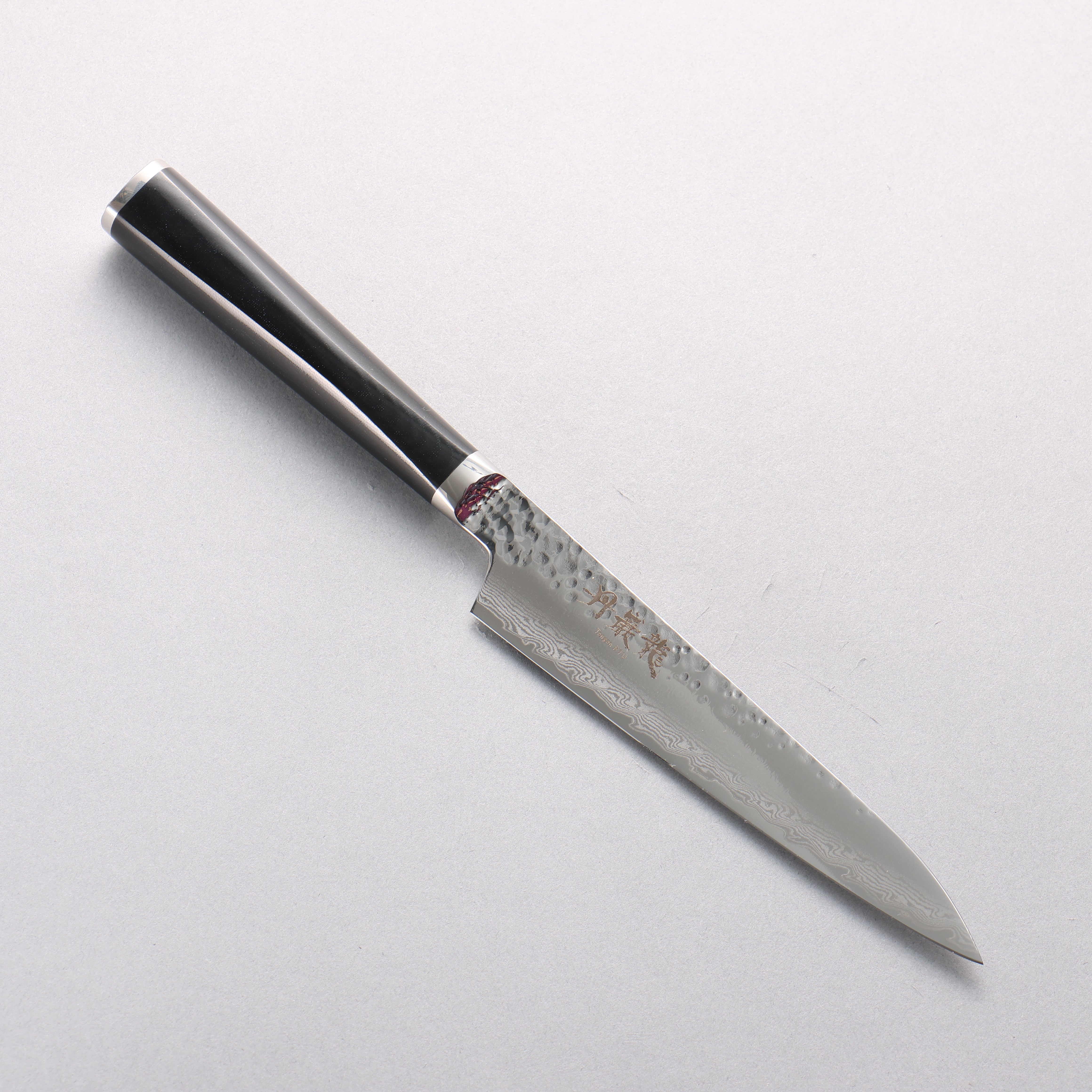 Ryusen Tanganryu VG10 67 Layer Damascus Petty-Utility 135mm Black Micarta Handle - Seisuke Knife