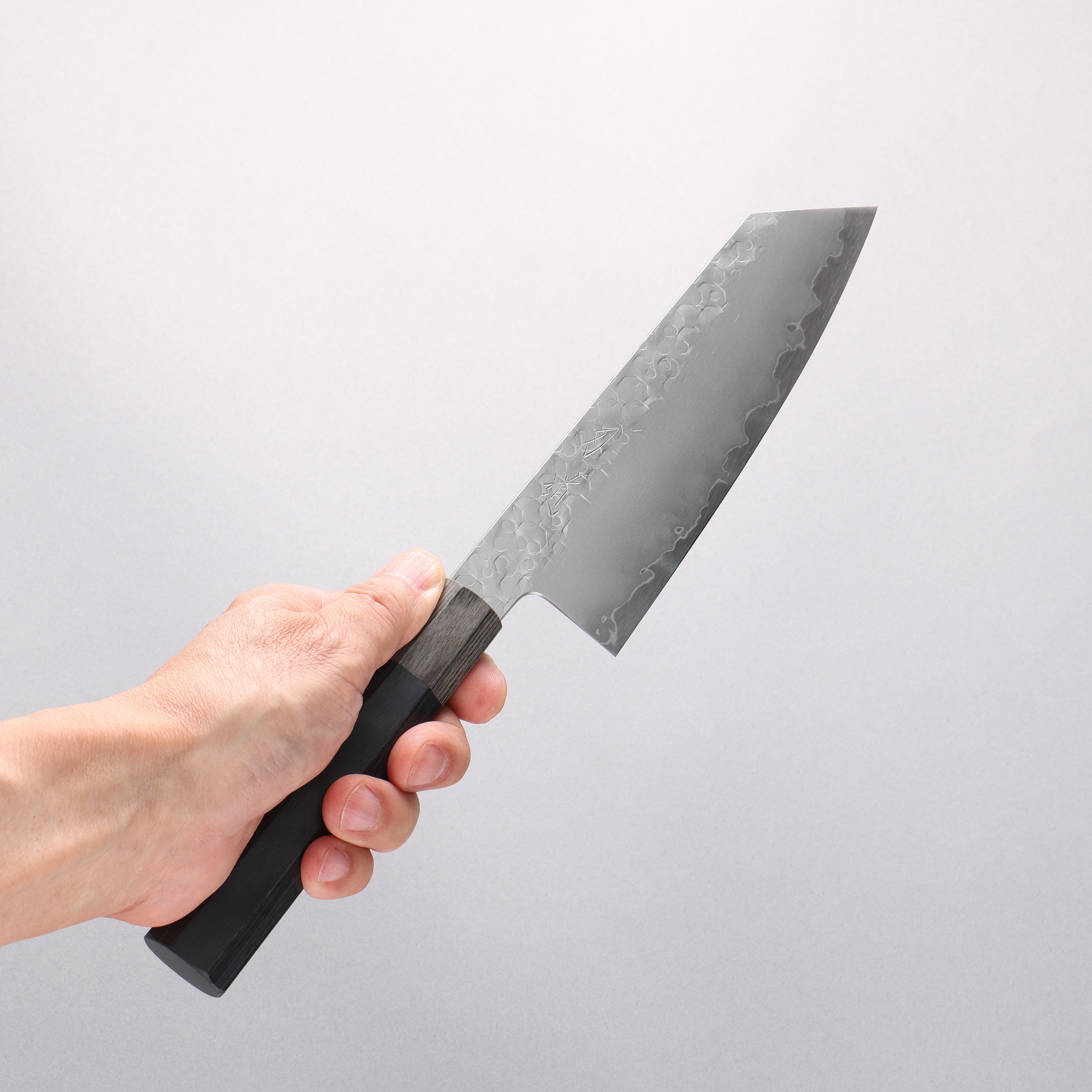 Hado Shiosai SG2 Hammered Bunka 180mm Black & Gray Wood Handle - Seisuke Knife