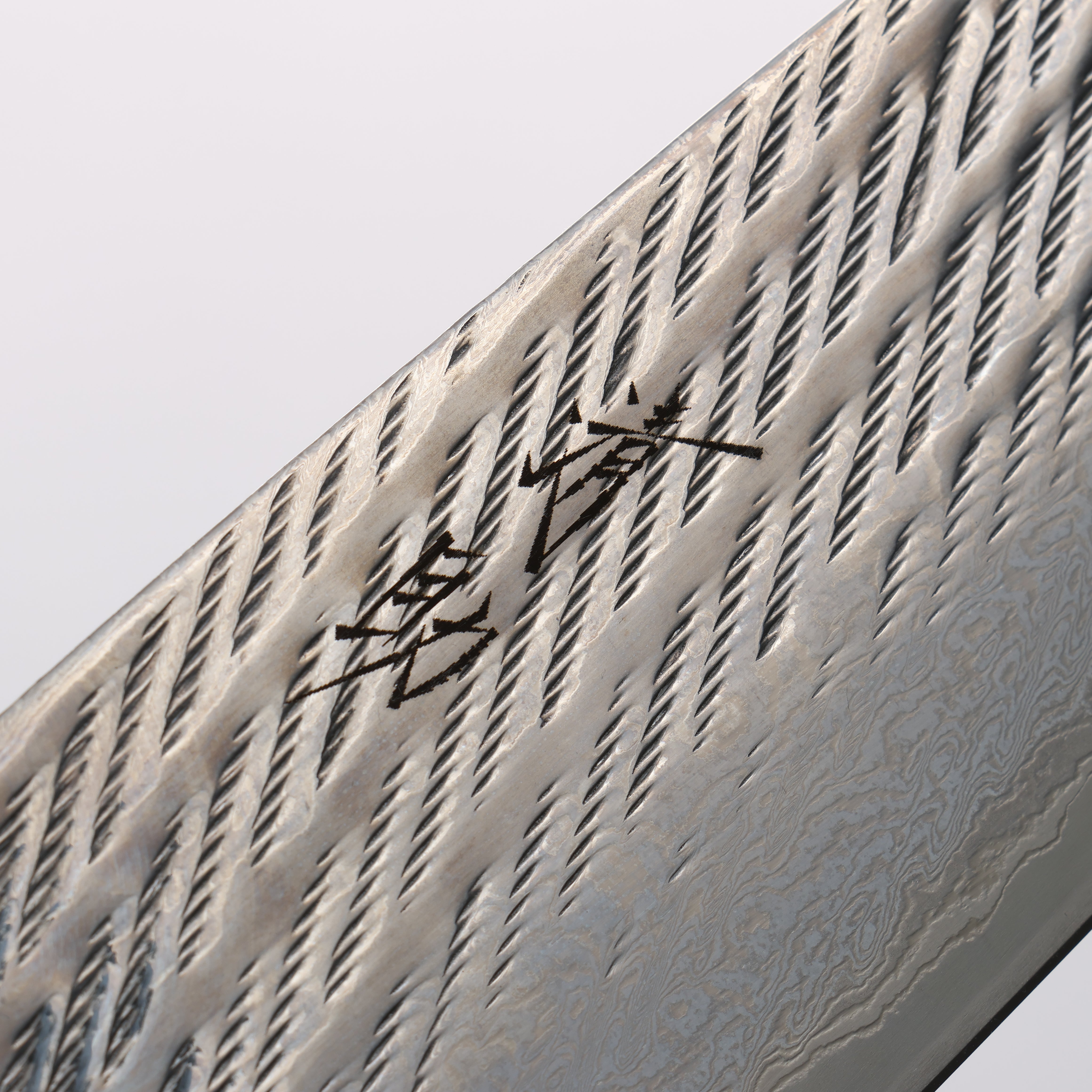 Seisuke AUS10 Rope-Pattern Hammered Damascus Santoku 170mm Burnt Oak Handle - Seisuke Knife