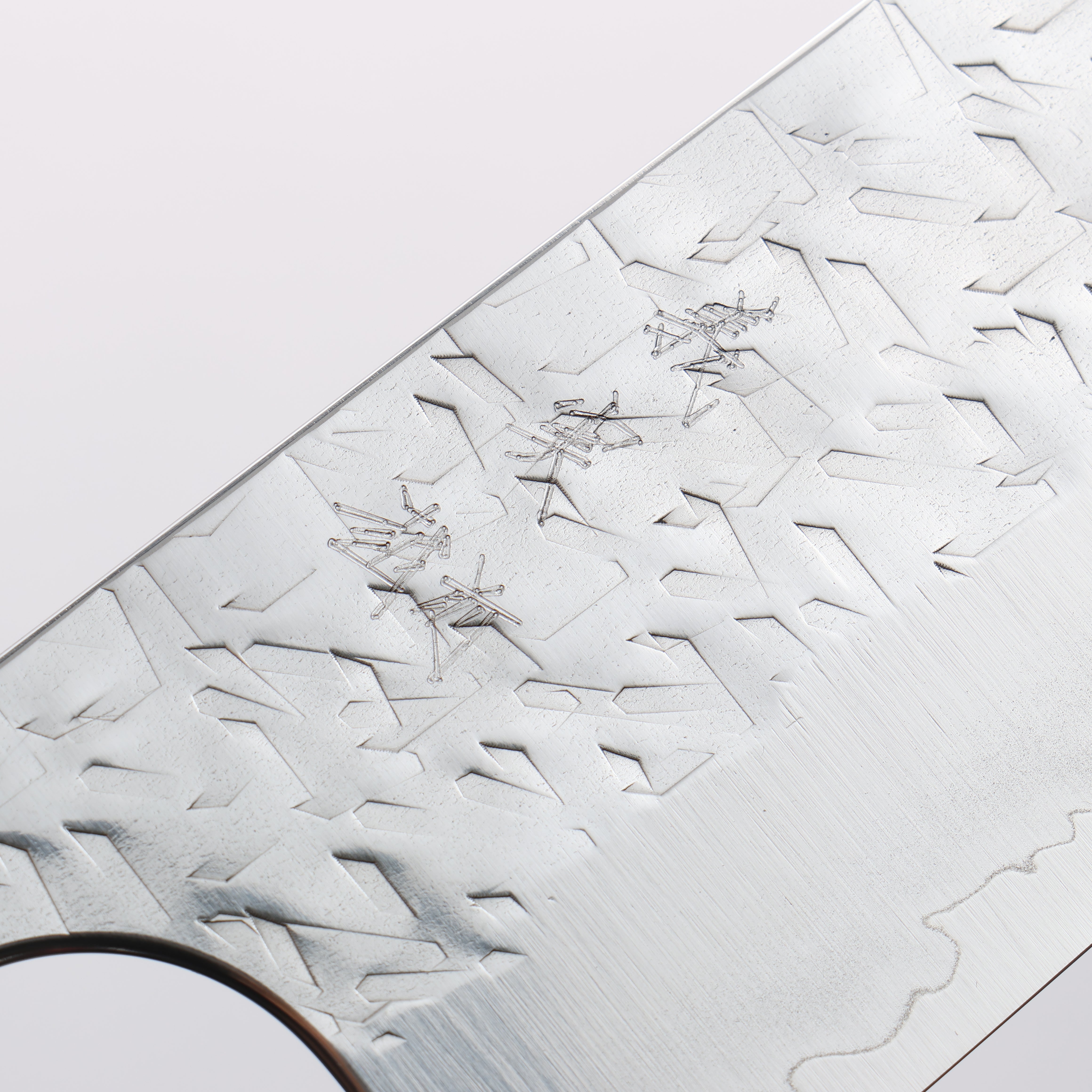 Yoshimi Kato Hyo SG2 Hammered Gyuto 210mm Gray Stabilized Wood & White Ring Handle - Seisuke Knife