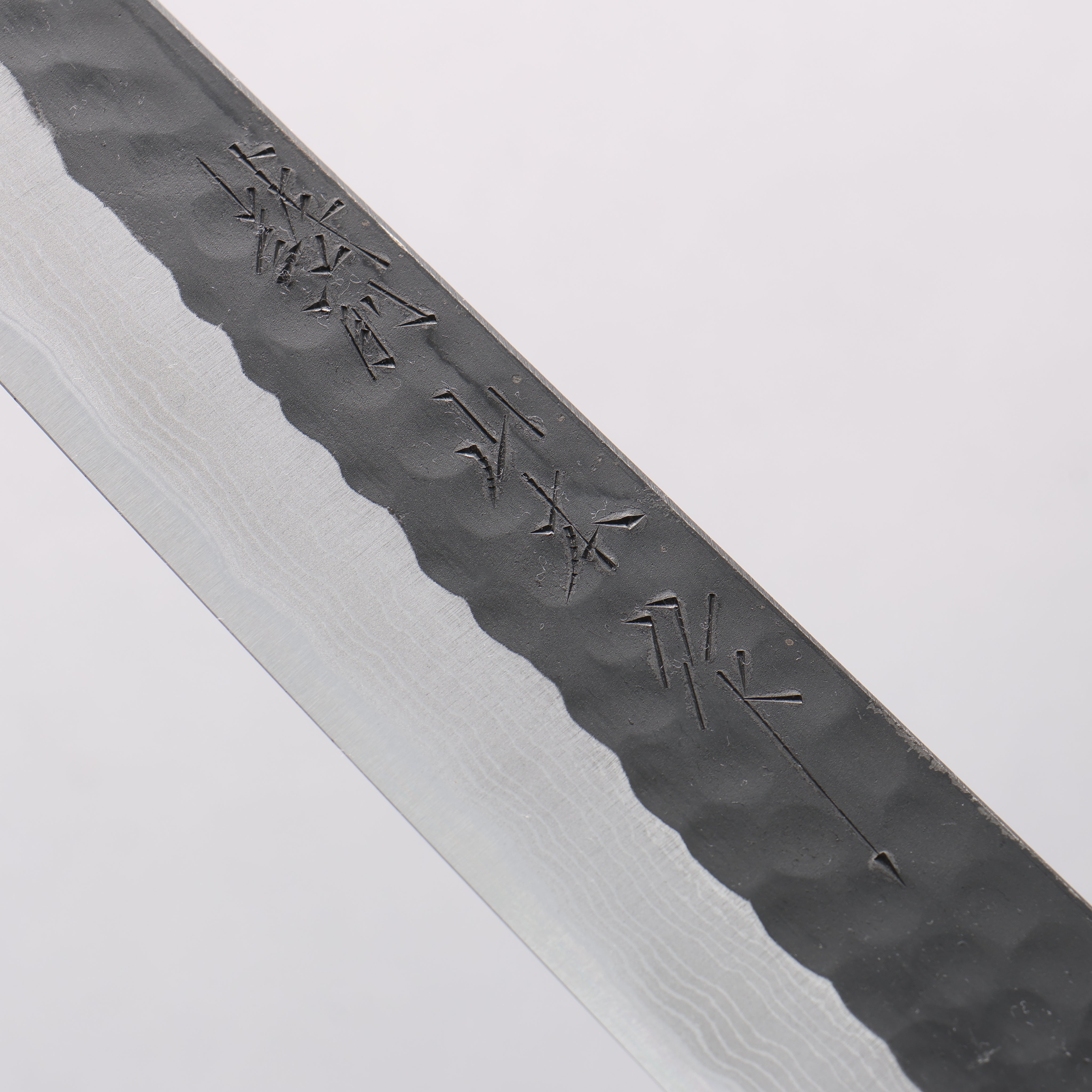 Nao Yamamoto Blue Super Kurouchi Hammered Damascus Yanagiba 240mm Rosewood Handle - Seisuke Knife