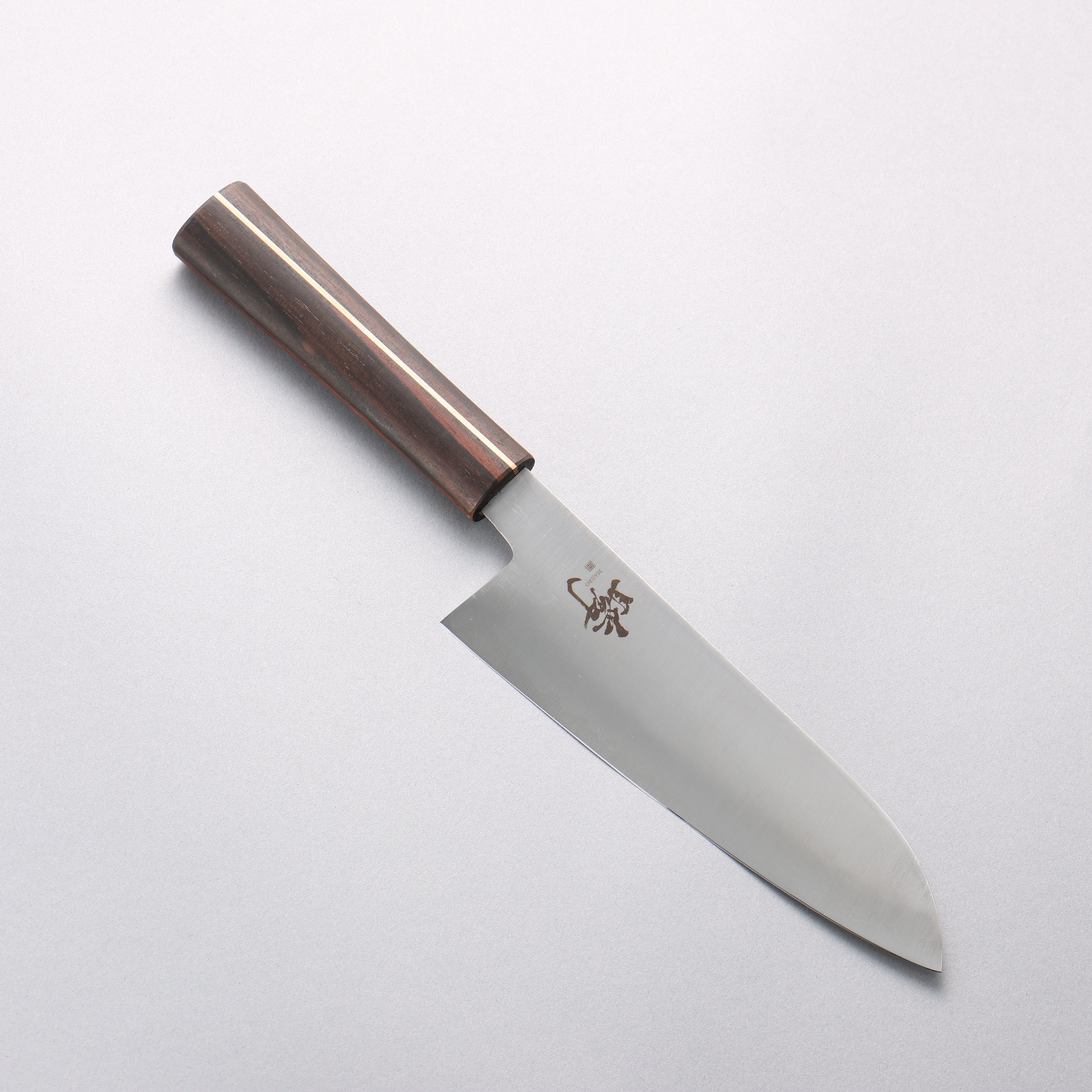 Shigeki Tanaka Majiro Silver Steel No.3 Santoku 165mm Ebony Wood Handle - Seisuke Knife
