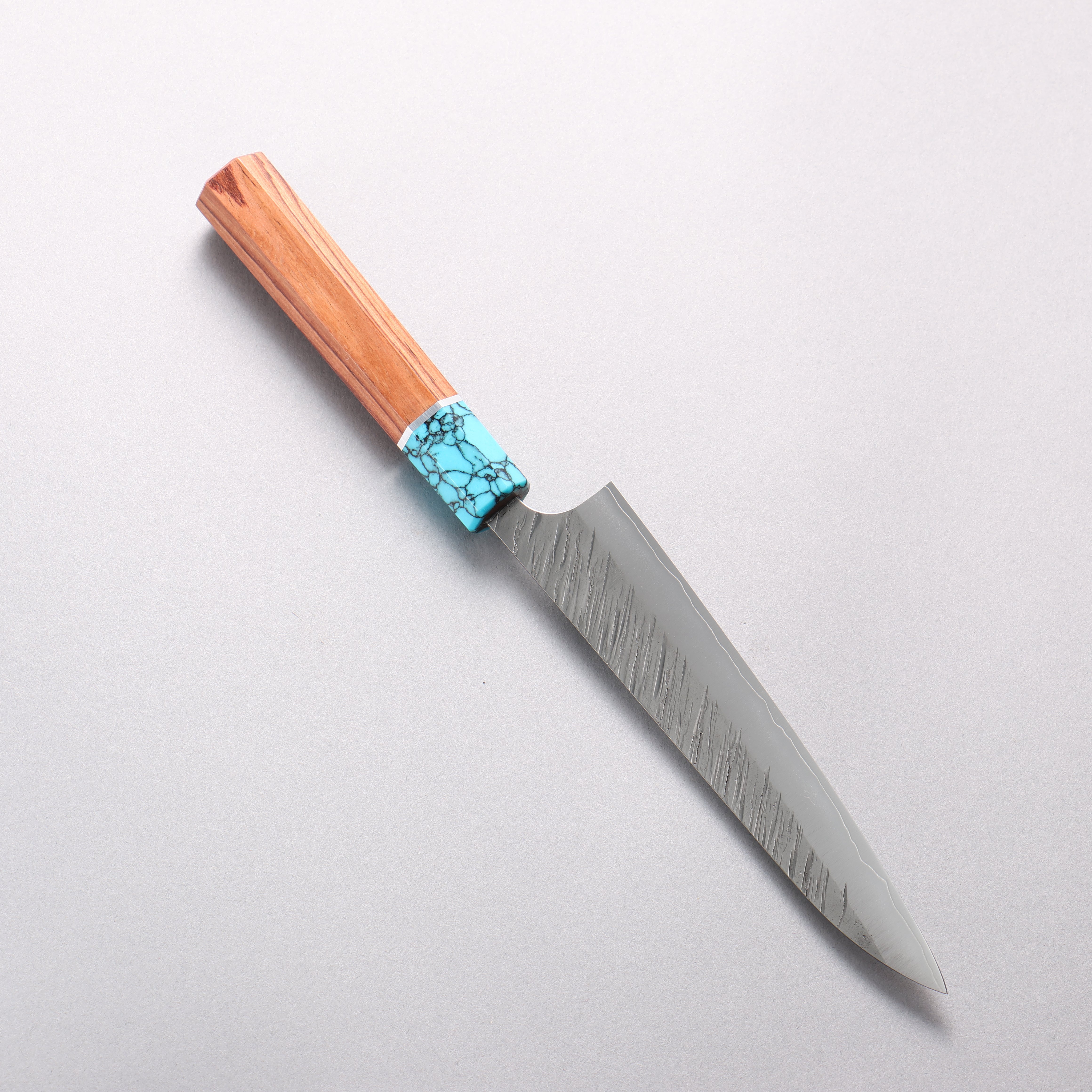 Yu Kurosaki Fujin SG2 Hammered Petty-Utility 150mm Rosewood(ferrule: Turquoise with Ring) Handle - Seisuke Knife