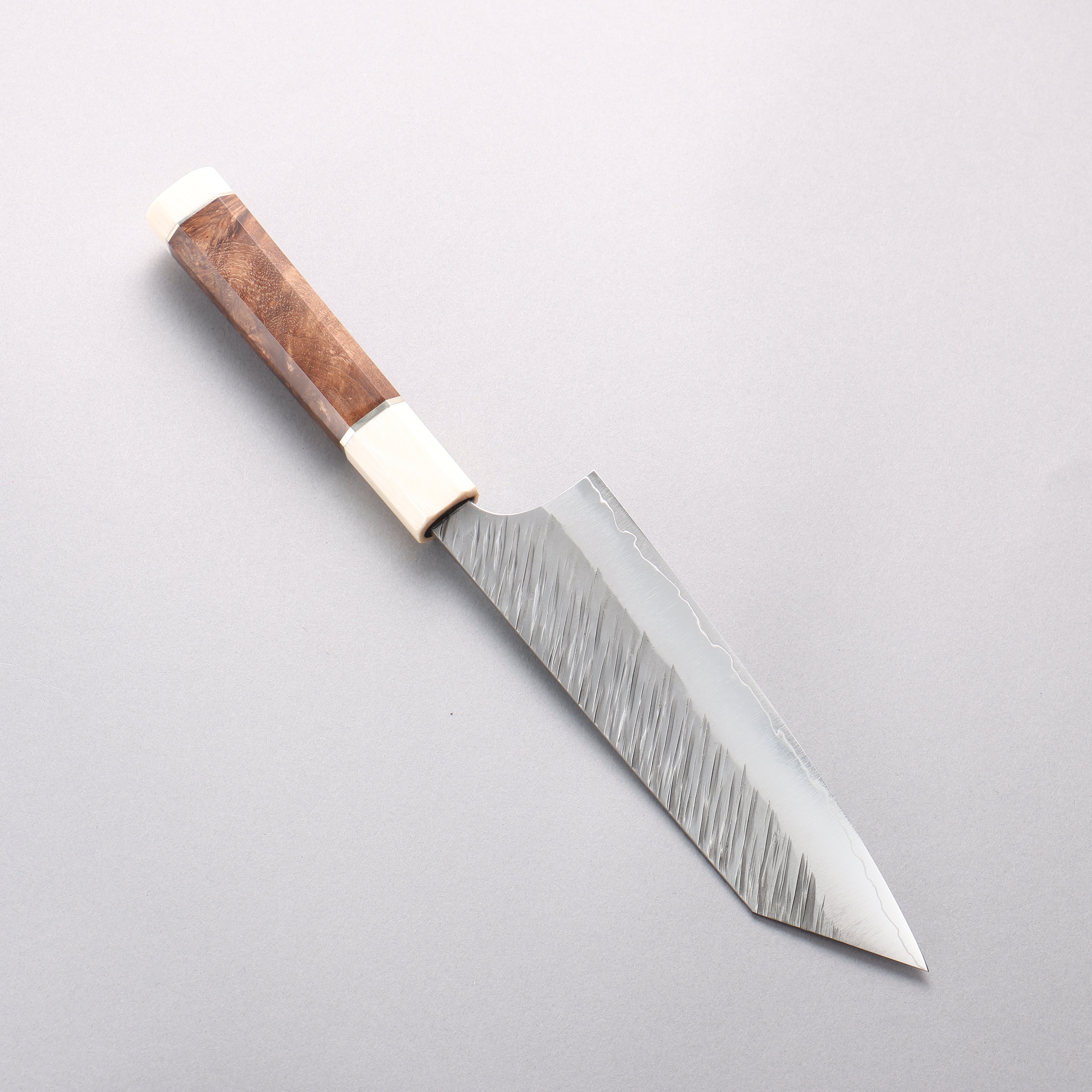 Yu Kurosaki Fujin SG2 Hammered Bunka 170mm Chinese Quince Burl (White Ferrule and End Cap) Handle - Seisuke Knife