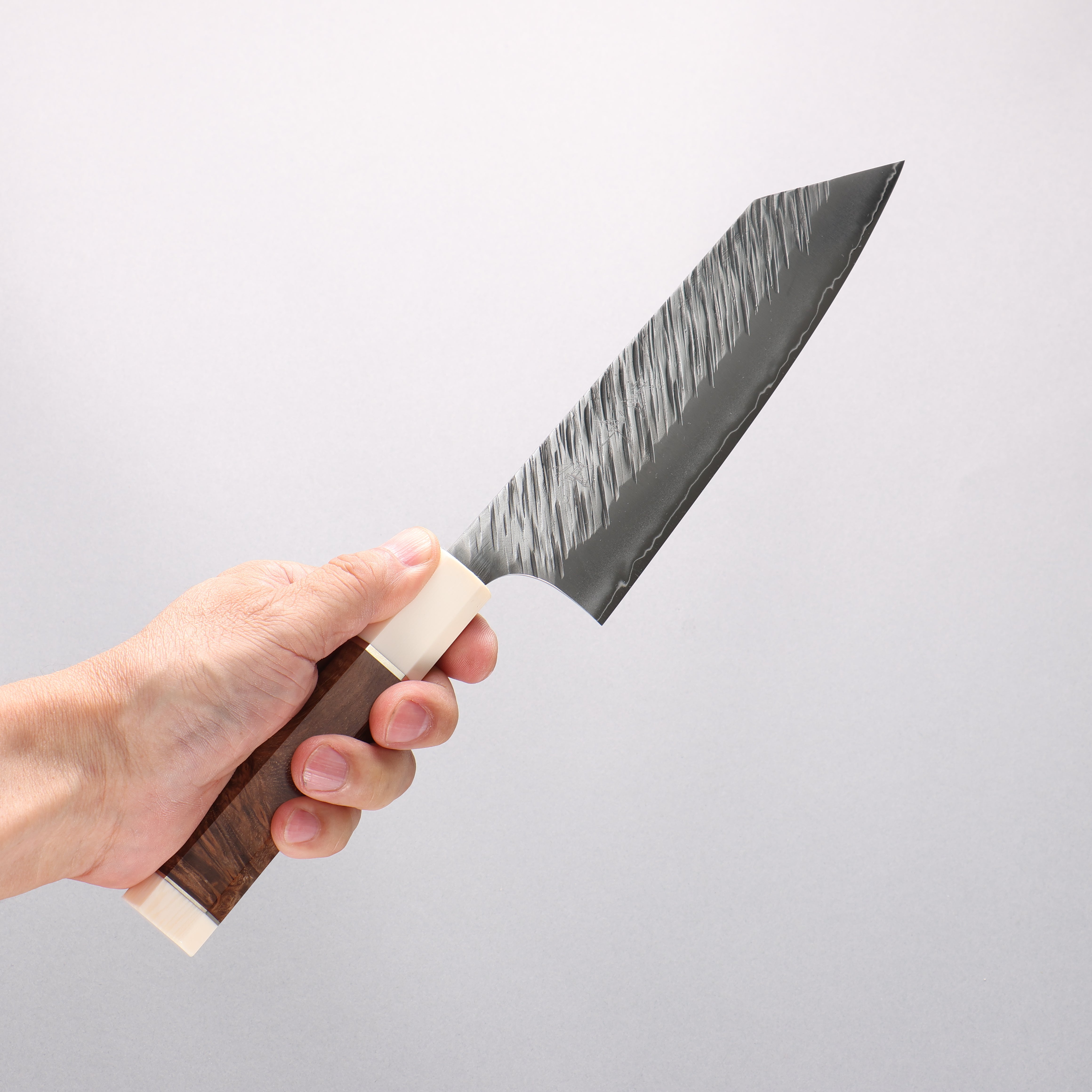 Yu Kurosaki Fujin SG2 Hammered Bunka 170mm Chinese Quince Burl (White Ferrule and End Cap) Handle - Seisuke Knife