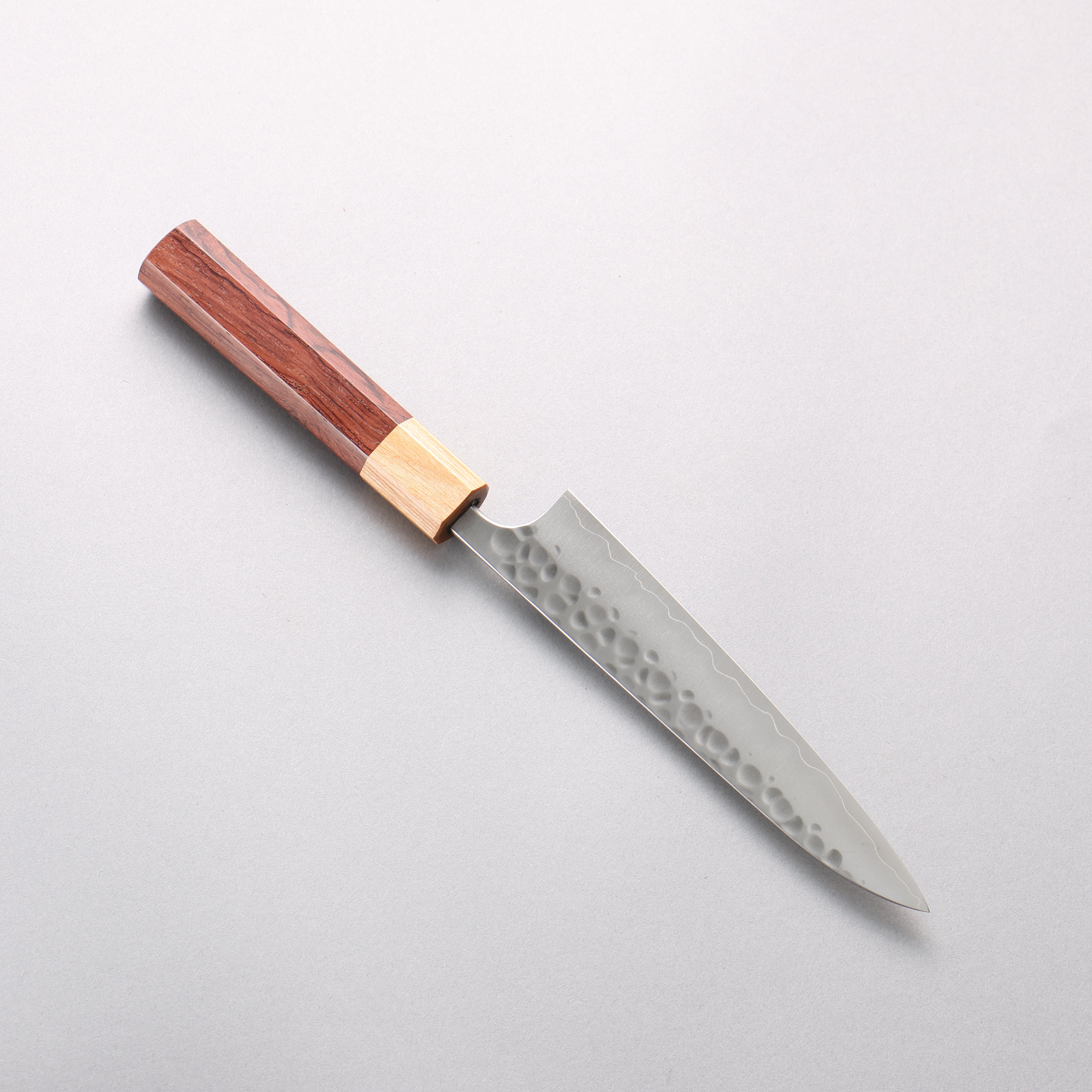 Yoshimi Kato Silver Steel No.3 Hammered Petty-Utility 150mm Honduras (ferrule: White Pakka wood) Handle - Seisuke Knife