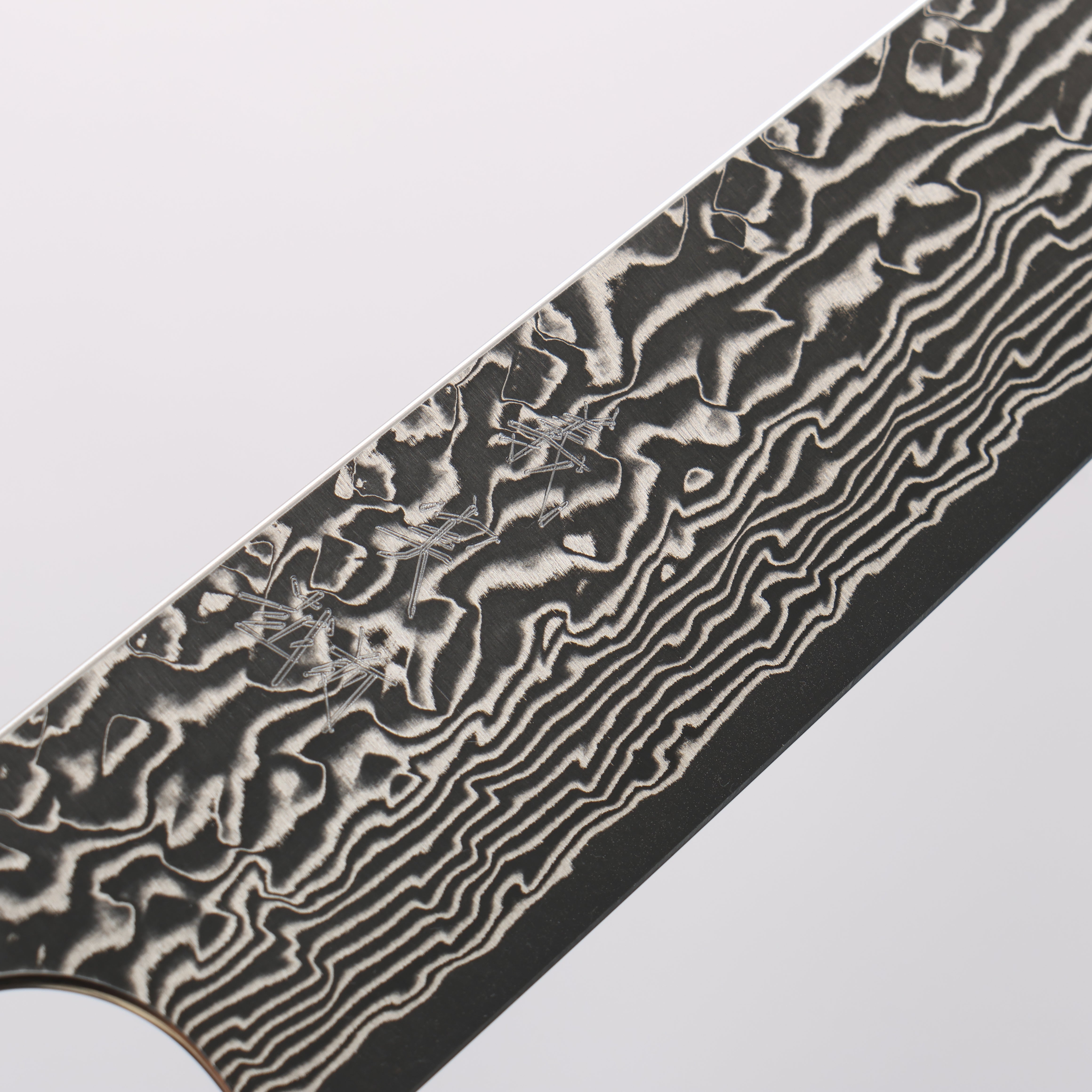 Yoshimi Kato SG2 Black Damascus Petty-Utility 150mm Ebony (ferrule: Orange Resin) Handle - Seisuke Knife