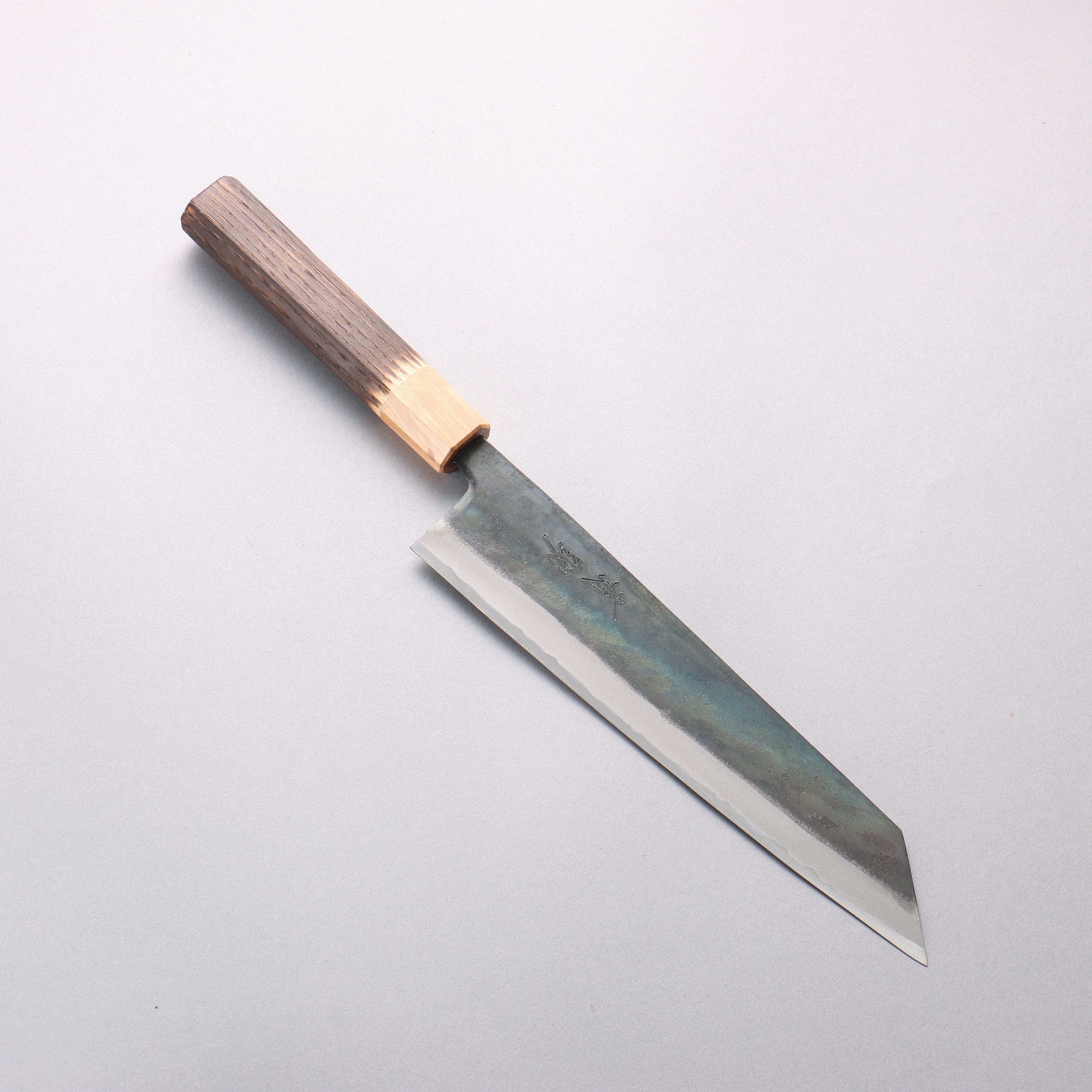 Seisuke Blue Steel No.1 Black Finished Kiritsuke Gyuto 210mm Burnt Chestnut & Cherry Handle - Seisuke Knife