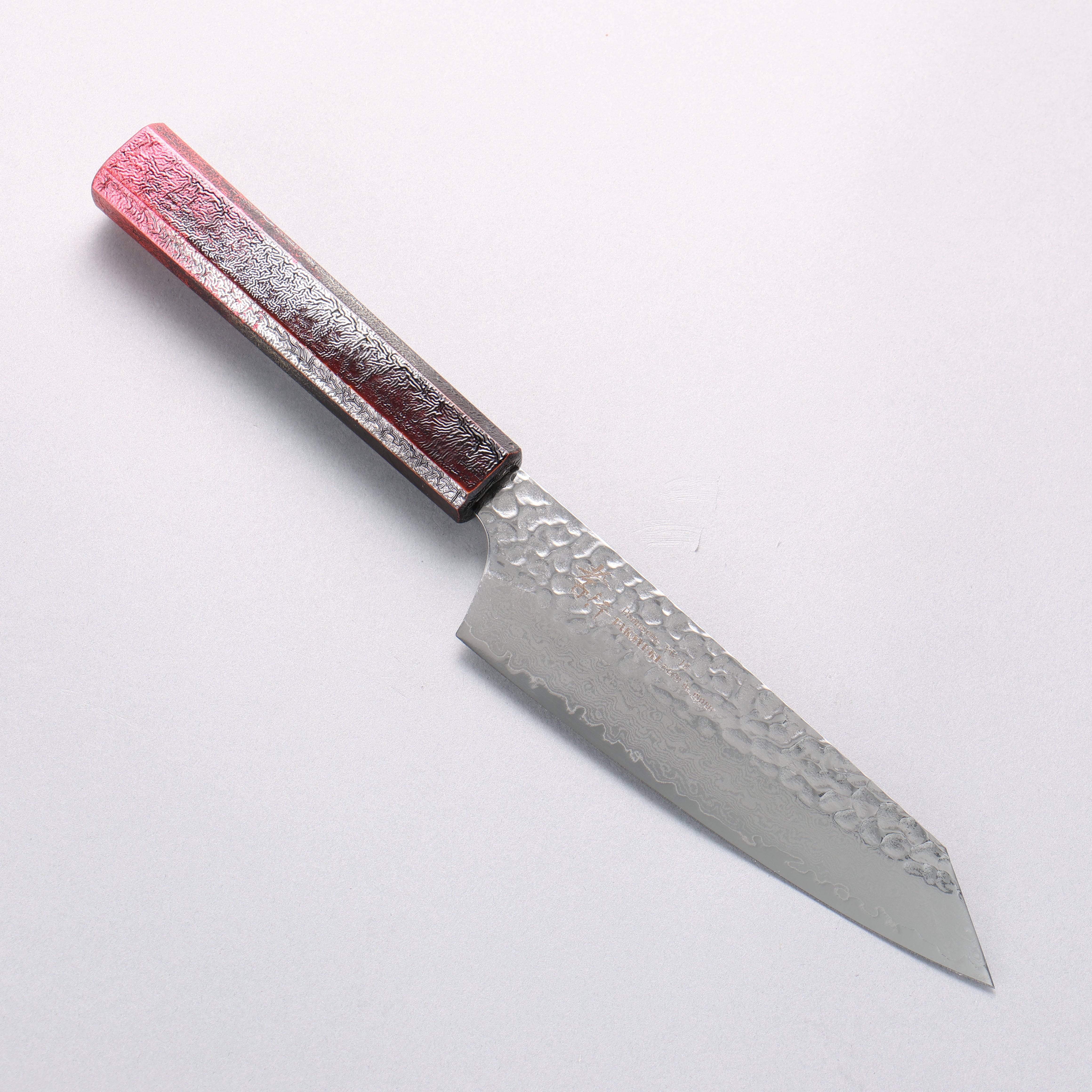 Sakai Takayuki Rinnou VG10 33 Layer Damascus Kengata Santoku160mm Red Lacquered Handle - Seisuke Knife