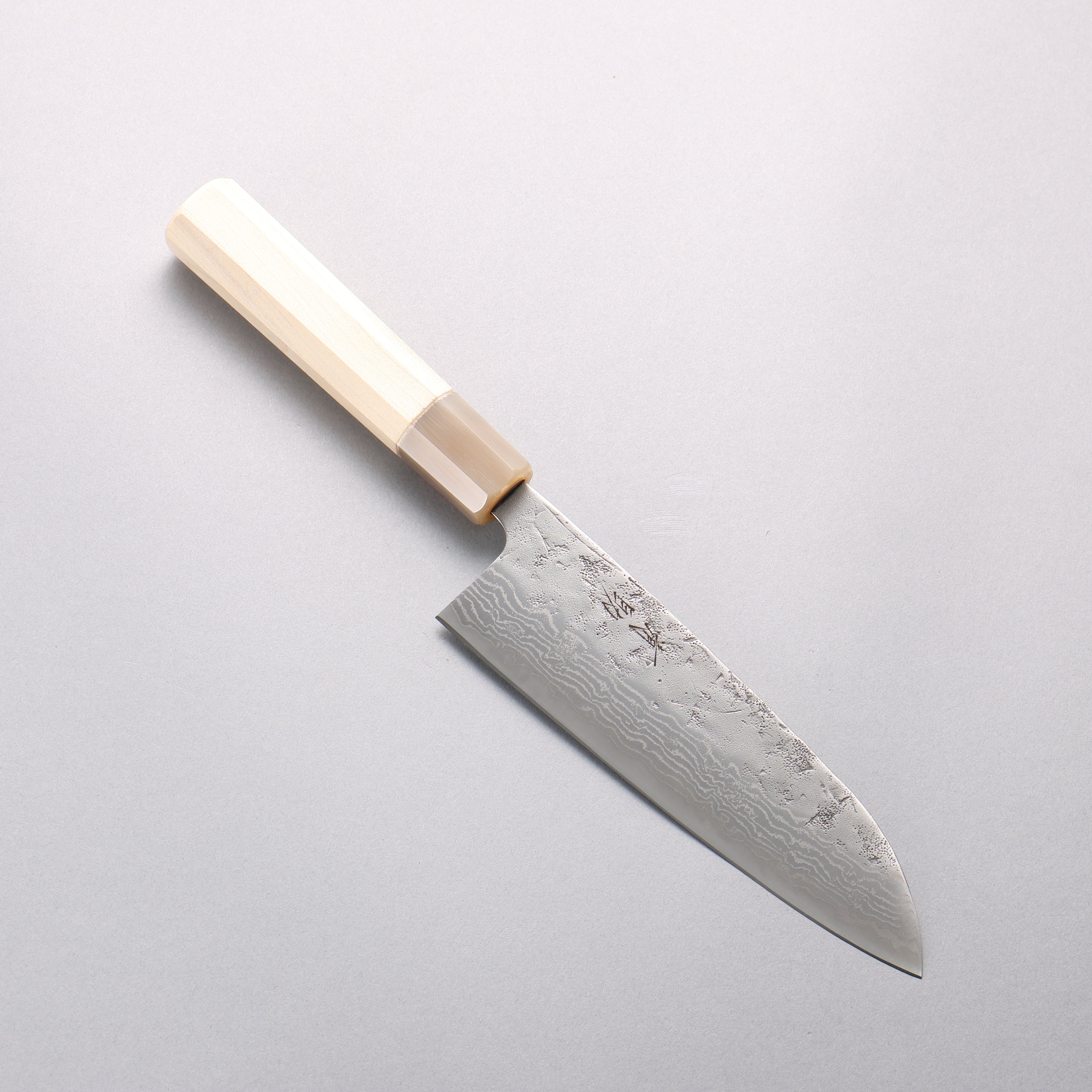 Seisuke Swedish Steel-stn Damascus Washiji Santoku 170mm Magnolia Handle - Seisuke Knife