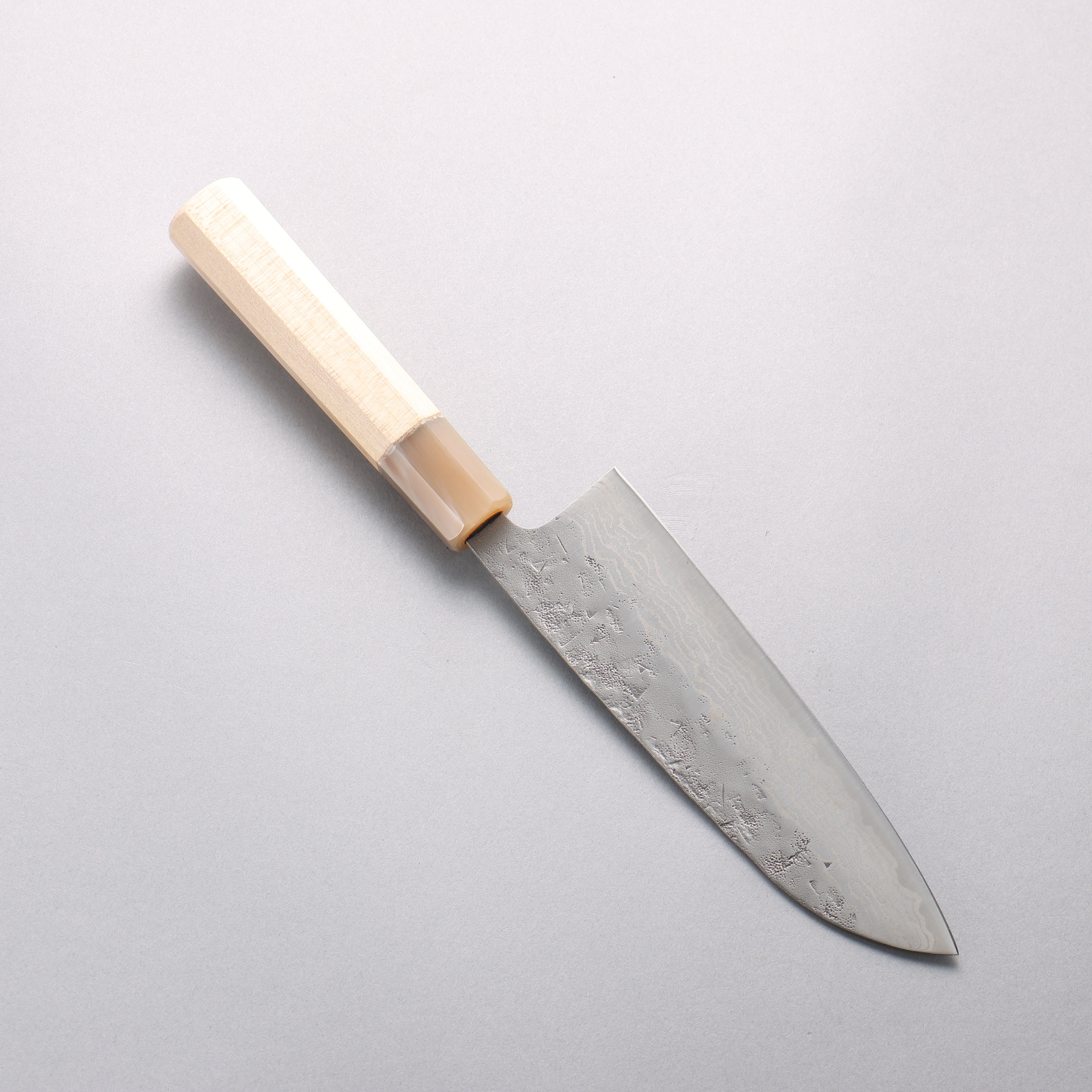 Seisuke Swedish Steel-stn Damascus Washiji Santoku 170mm Magnolia Handle - Seisuke Knife