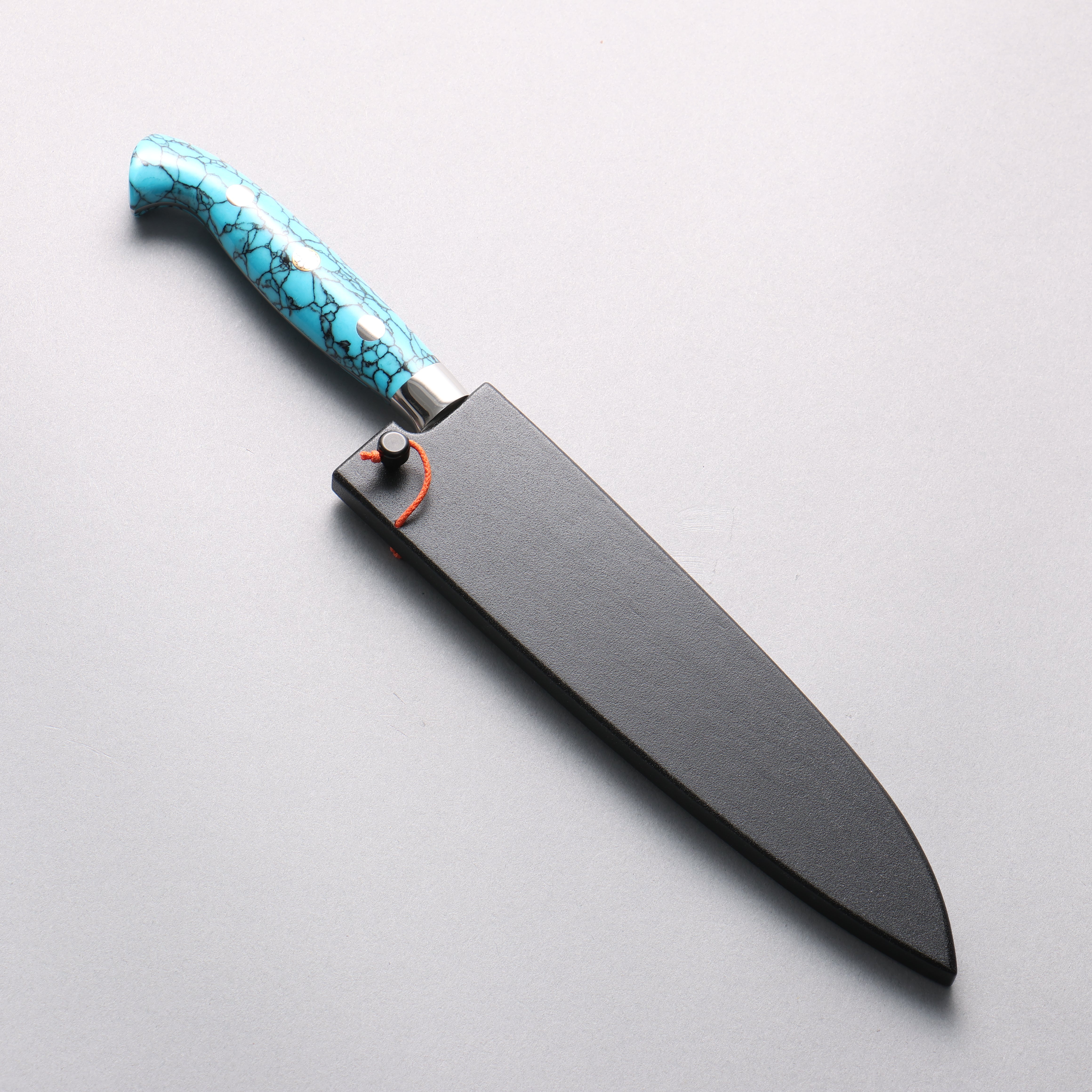 Yu Kurosaki Senko Ei SG2 Hammered Petty-Utility 150mm Turquoise Handle with Sheath - Seisuke Knife