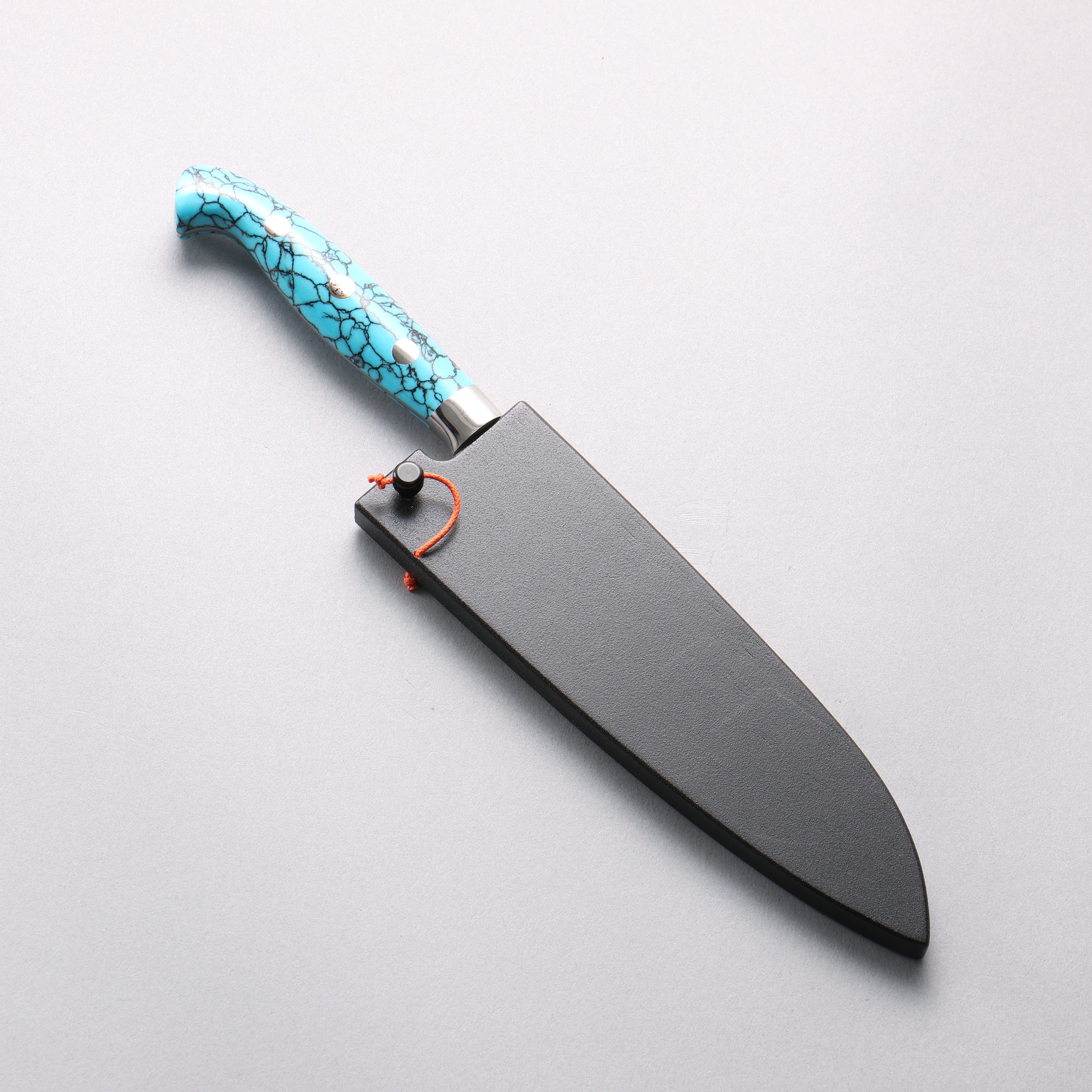 Yu Kurosaki Senko Ei SG2 Hammered Small Bunka 150mm Turquoise Handle with Sheath - Seisuke Knife
