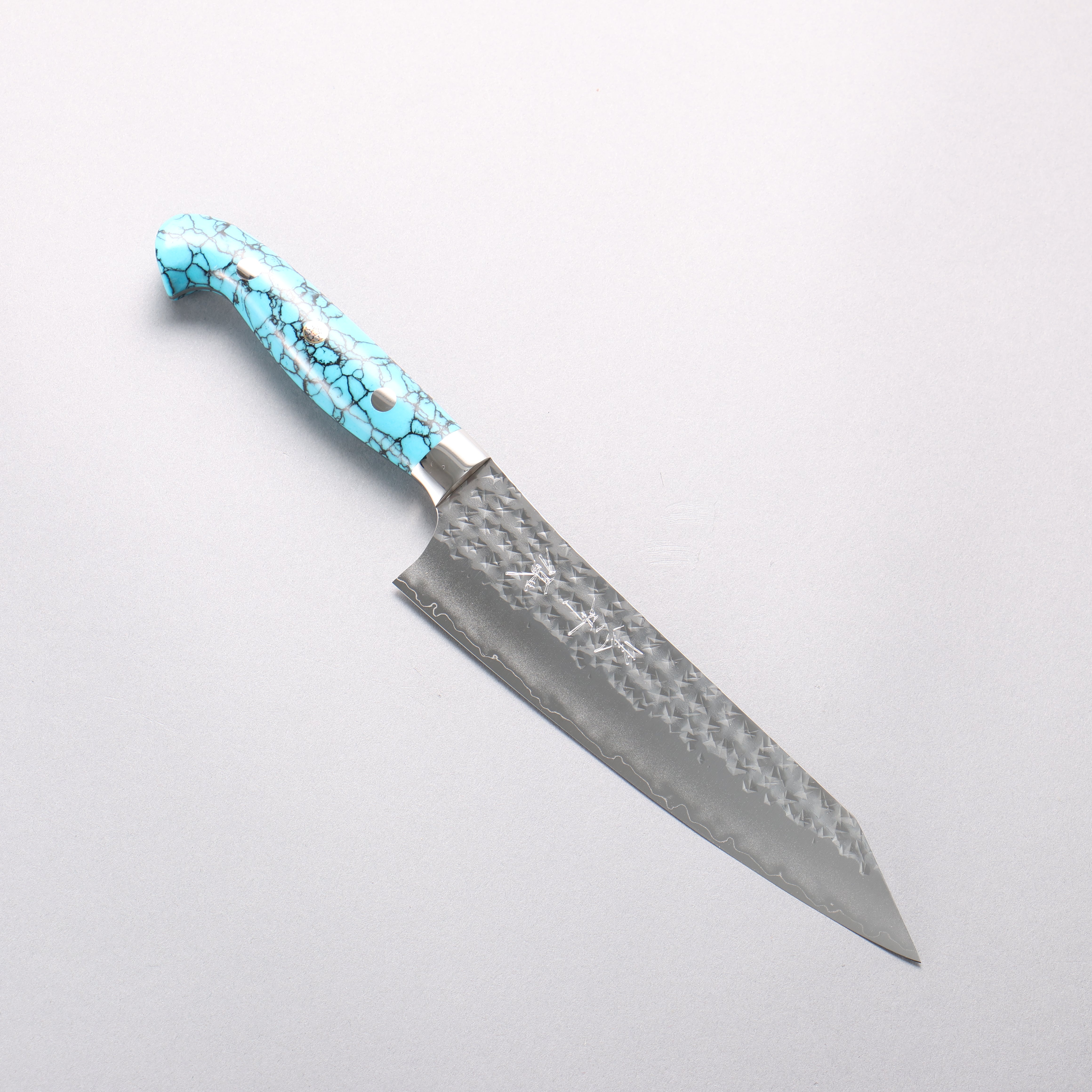 Yu Kurosaki Senko Ei SG2 Hammered Gyuto 180mm Turquoise Handle with Sheath - Seisuke Knife