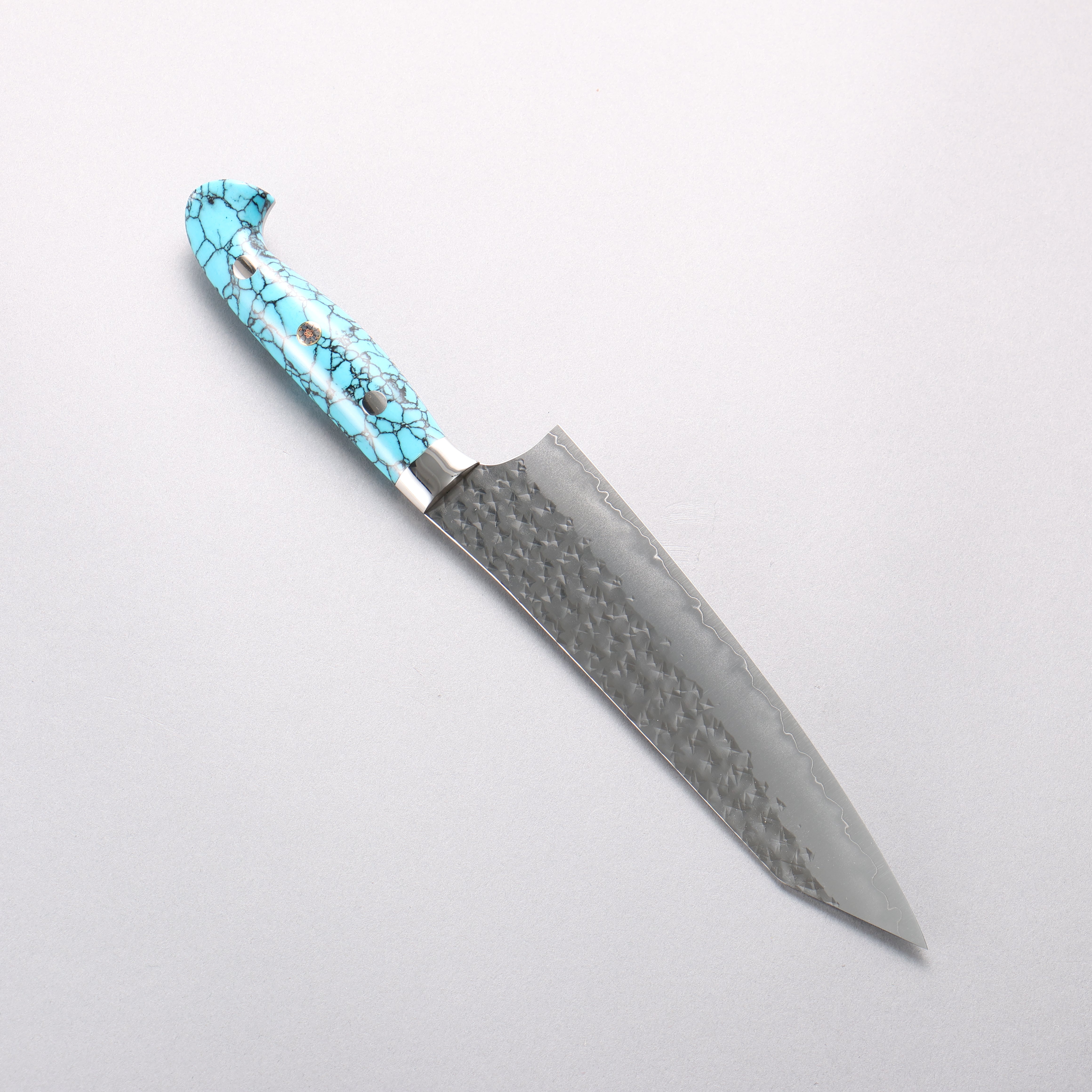 Yu Kurosaki Senko Ei SG2 Hammered Gyuto 180mm Turquoise Handle with Sheath - Seisuke Knife