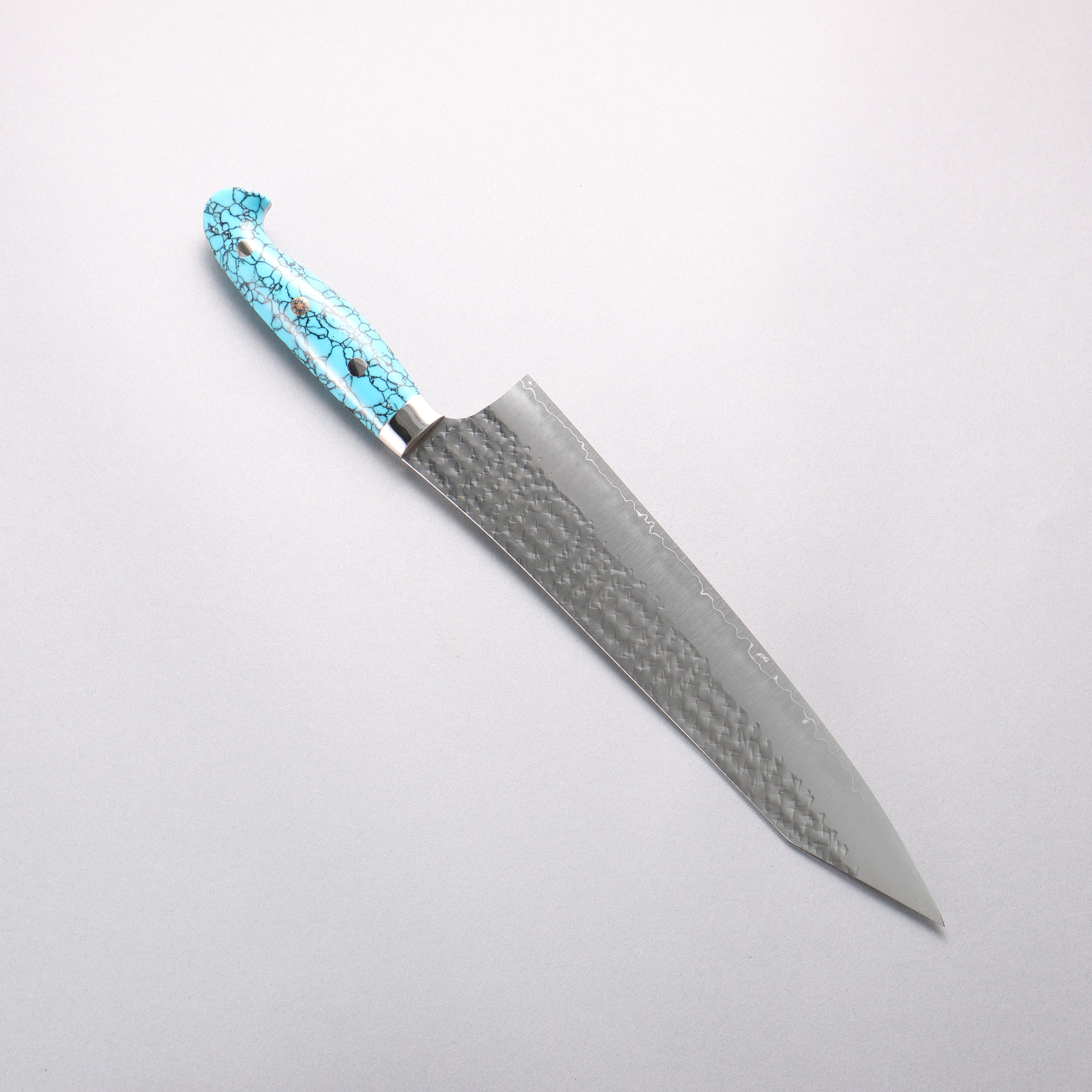 Yu Kurosaki Senko Ei SG2 Hammered Gyuto 240mm Turquoise Handle with Sheath - Seisuke Knife