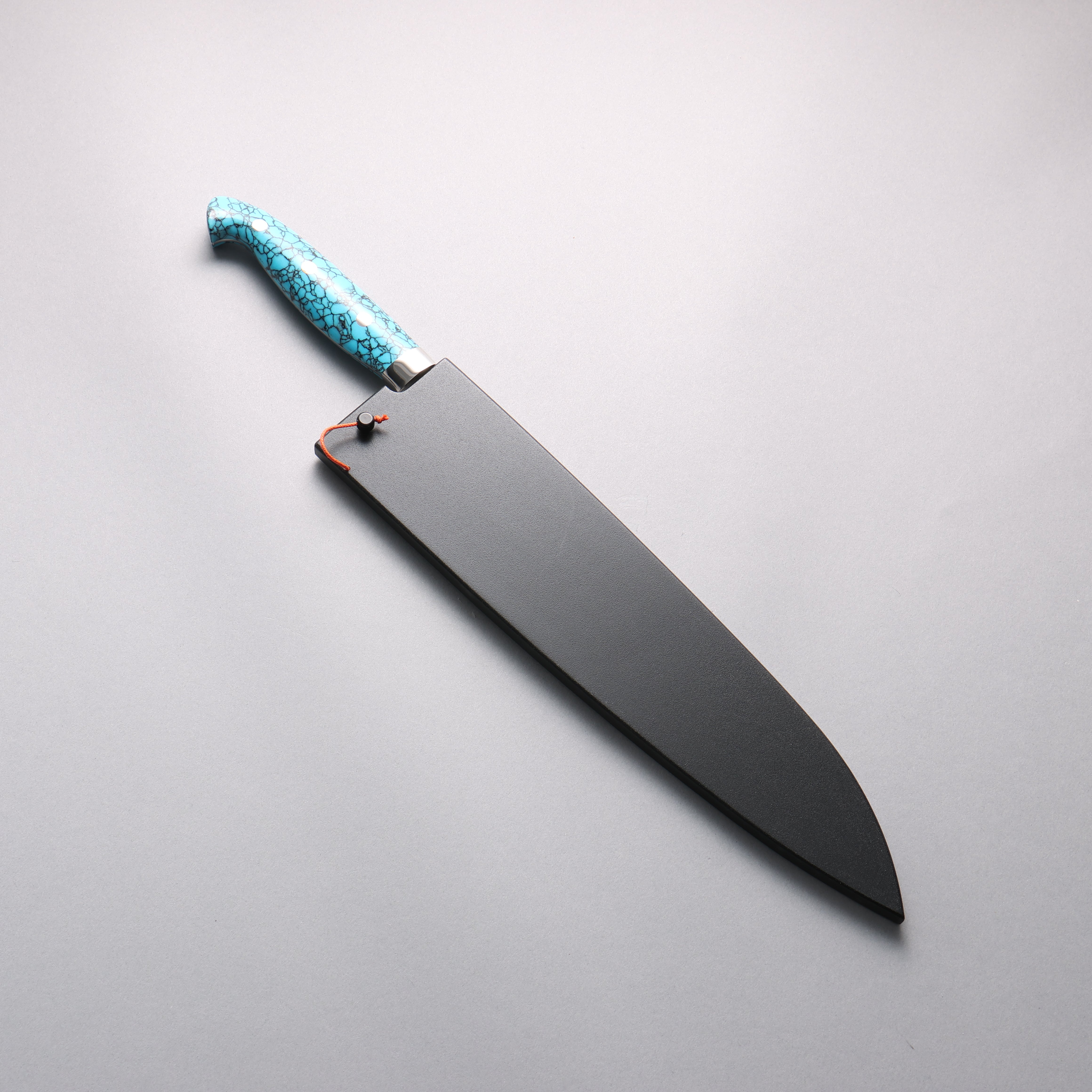 Yu Kurosaki Senko Ei SG2 Hammered Gyuto 270mm Turquoise Handle with Sheath - Seisuke Knife