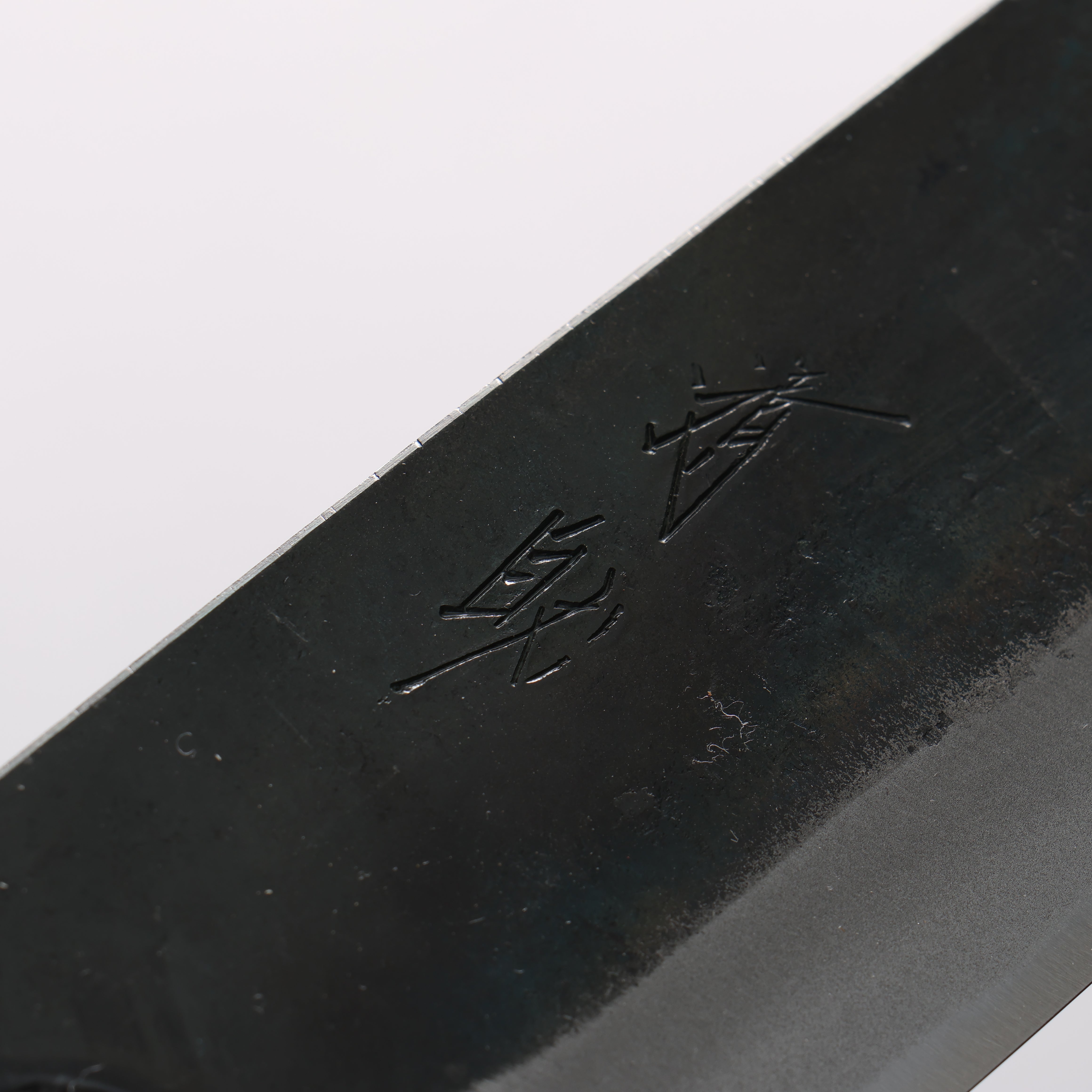 Seisuke Blue Steel No.1 Black Finished Nakiri 165mm Burnt Chestnut (ferrule: Cherry Wood) Handle - Seisuke Knife