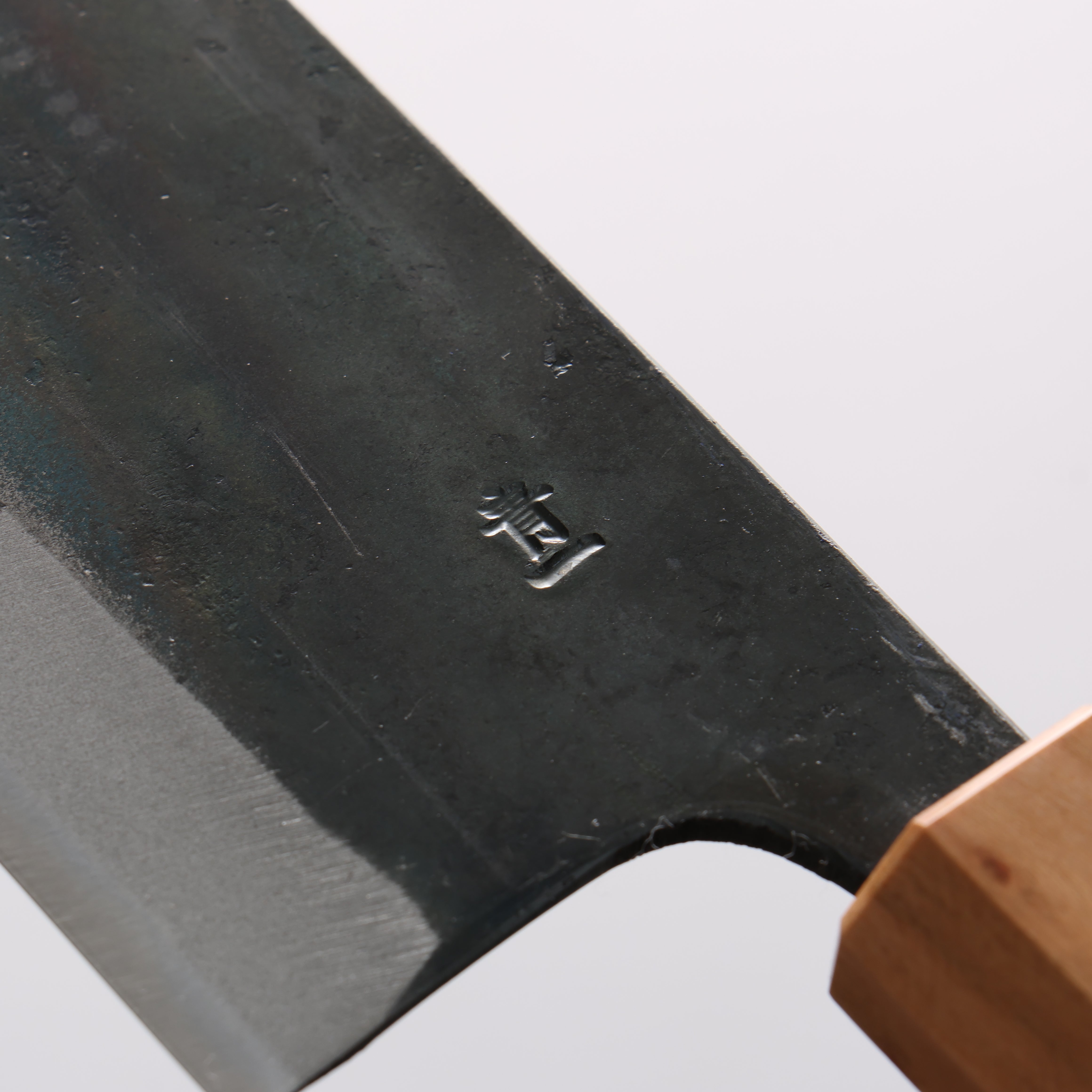 Seisuke Blue Steel No.1 Black Finished Nakiri 165mm Burnt Chestnut (ferrule: Cherry Wood) Handle - Seisuke Knife
