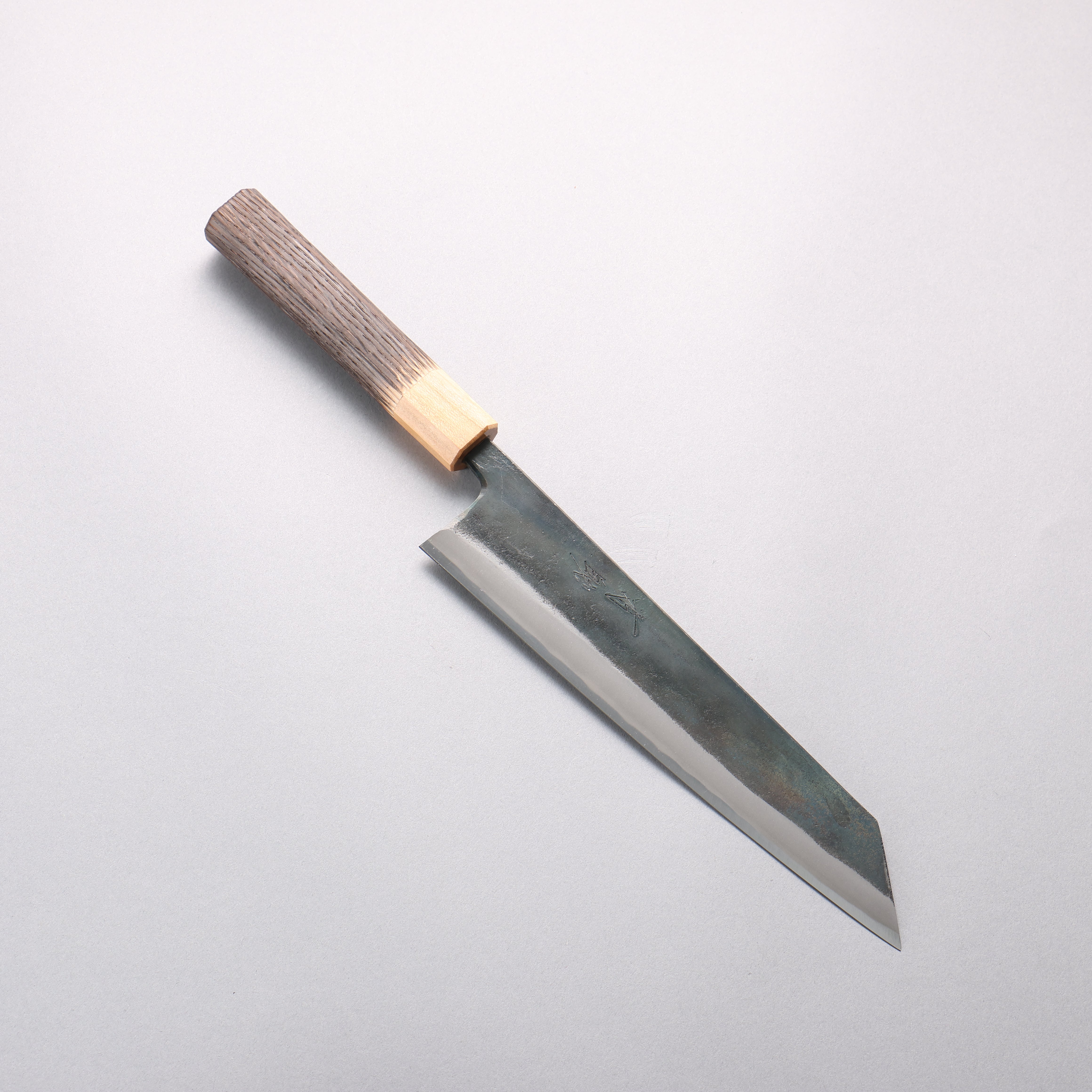 Seisuke Blue Super Black Finished Kiritsuke Gyuto 210mm Burnt Chestnut (ferrule: Cherry Wood) Handle - Seisuke Knife