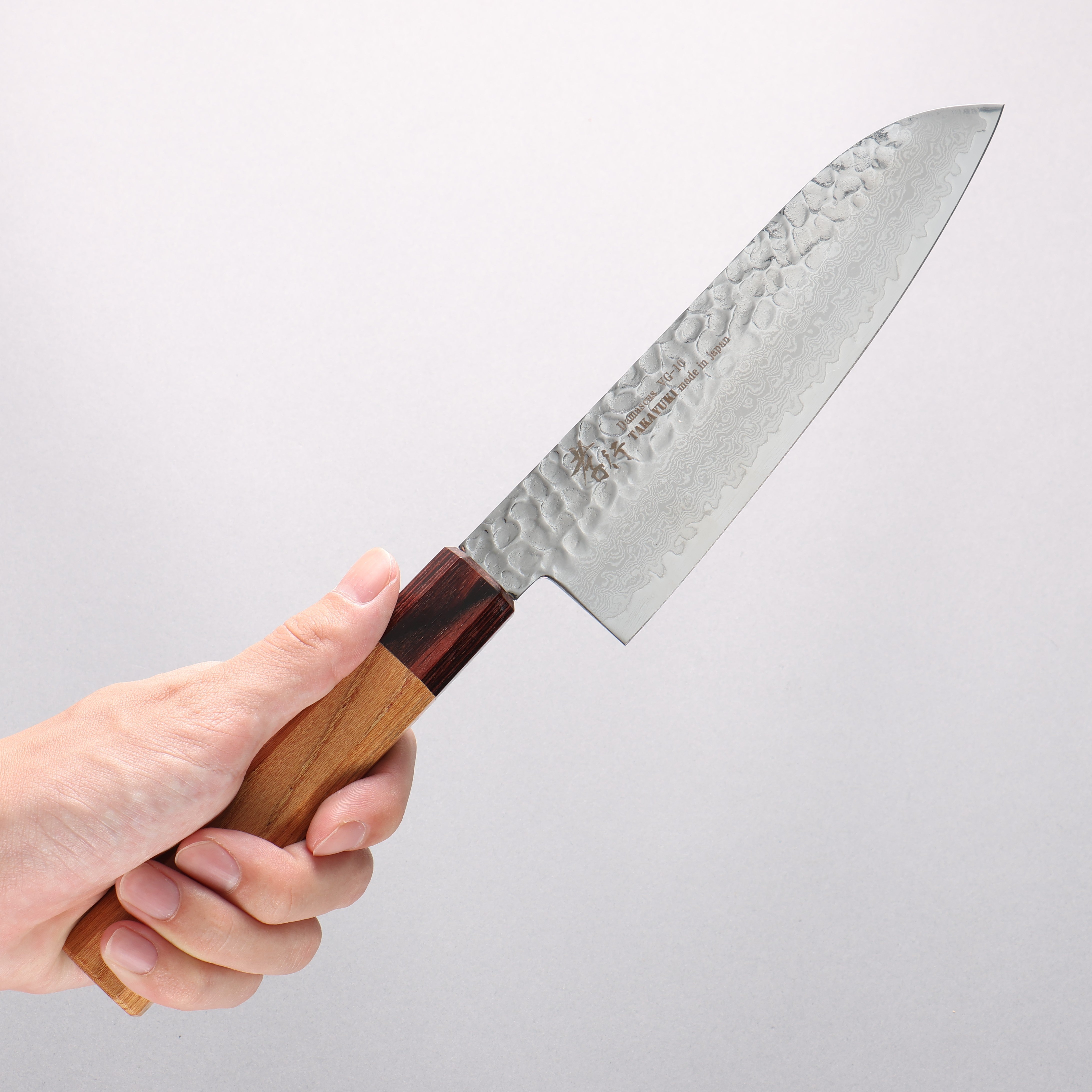 Sakai Takayuki VG10 33 Layer Damascus Santoku Knife 170mm Keyaki Elm Handle - Seisuke Knife