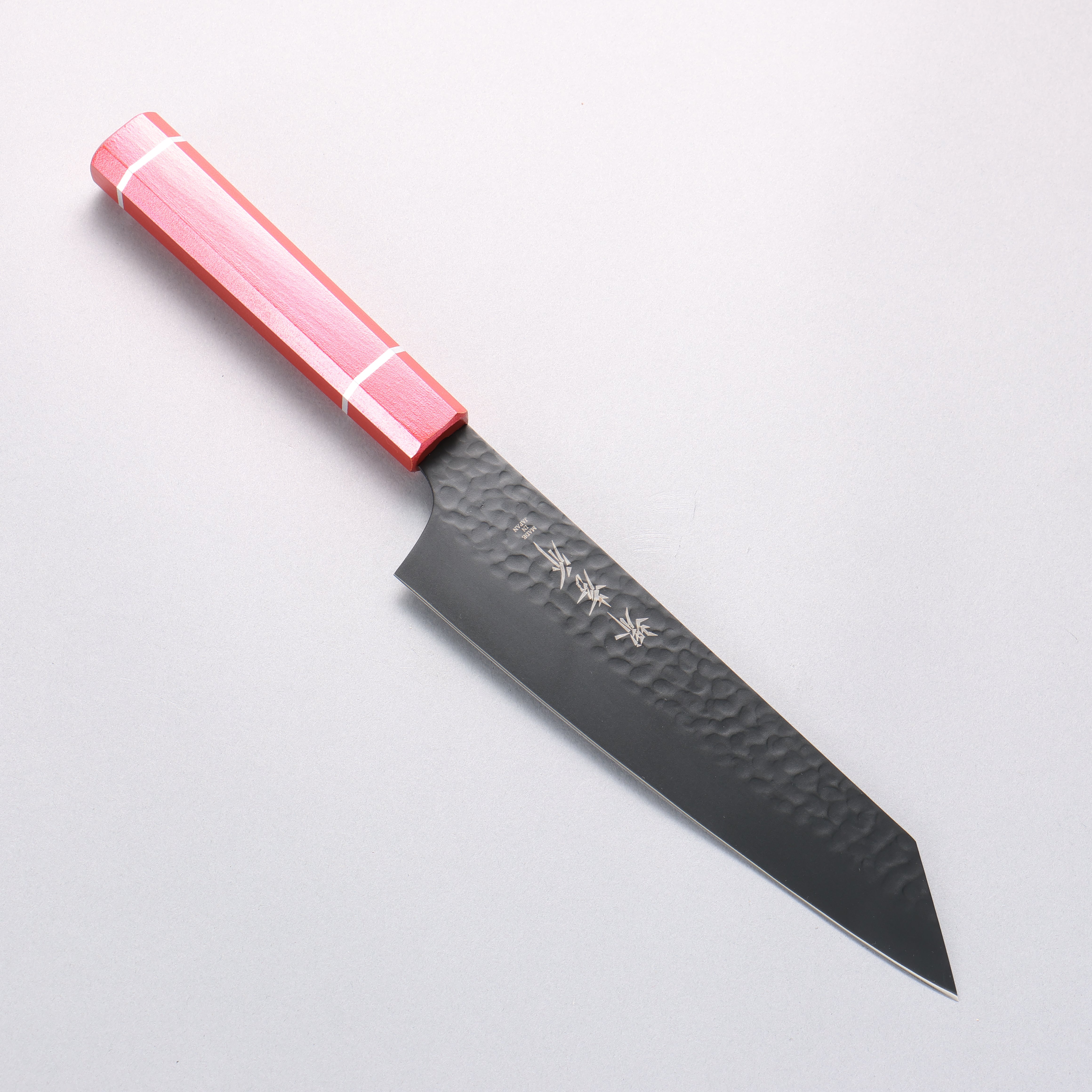 Sakai Takayuki Kurokage VG10 Hammered Teflon Coated Kengata Gyuto 190mm Kouseki Lacquered Live Oak Handle - Seisuke Knife