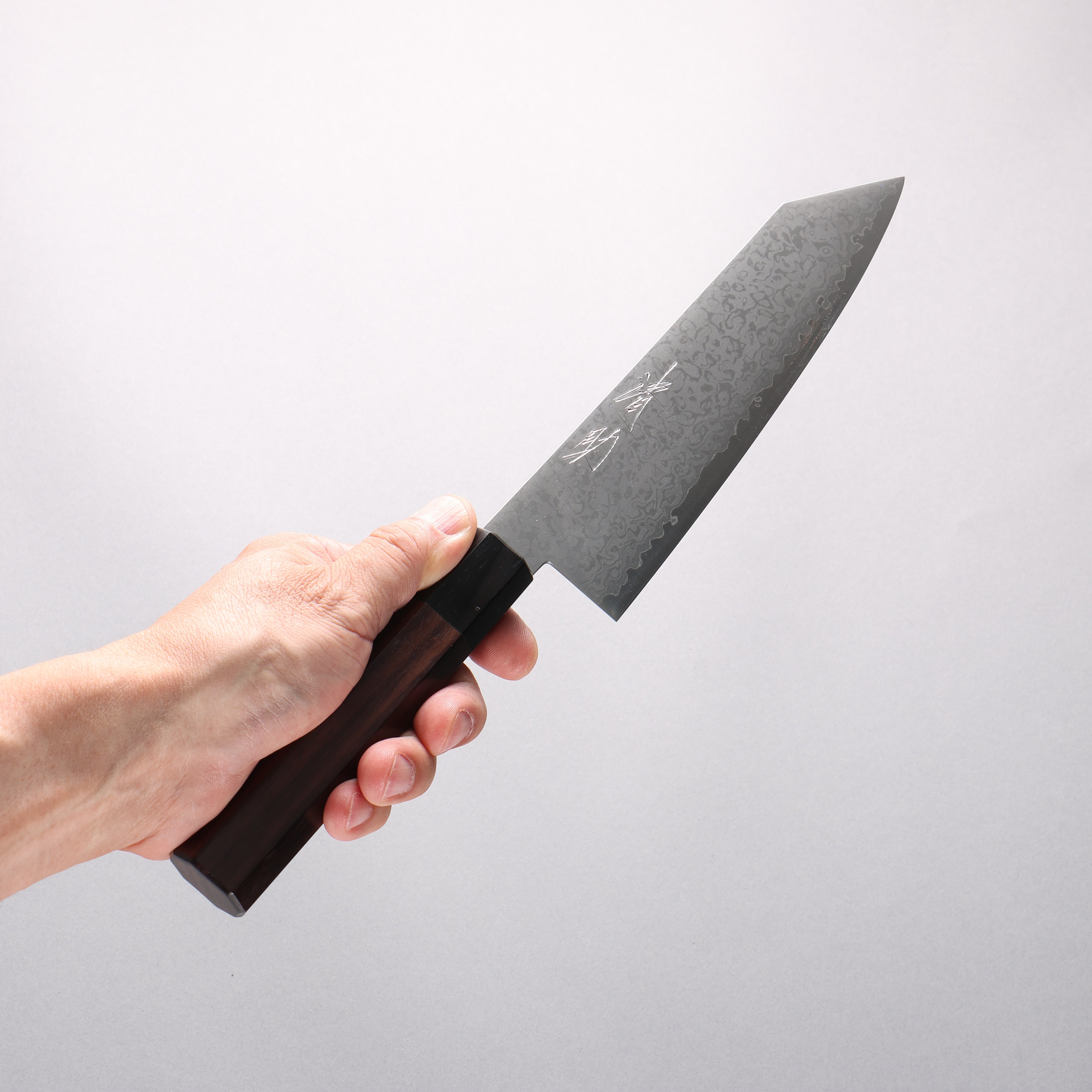 Seisuke VG10 8 Layer Damascus Kiritsuke Santoku 180mm Shitan Handle - Seisuke Knife
