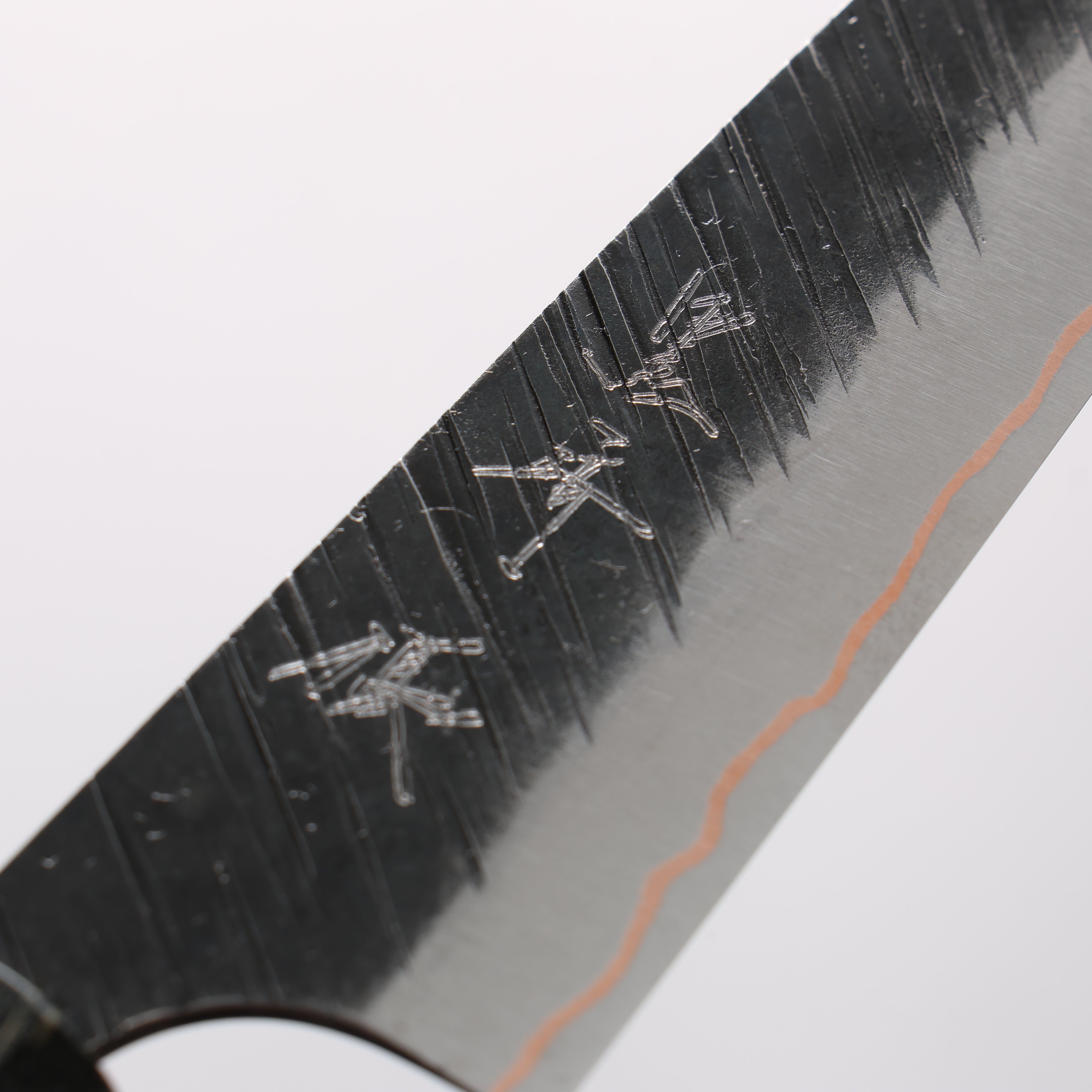 Yu Kurosaki Fujin V-Toku2 Hammered Black Finished Petty-Utility 120mm Stabilized wood (With Acrylic Ring) Handle - Seisuke Knife