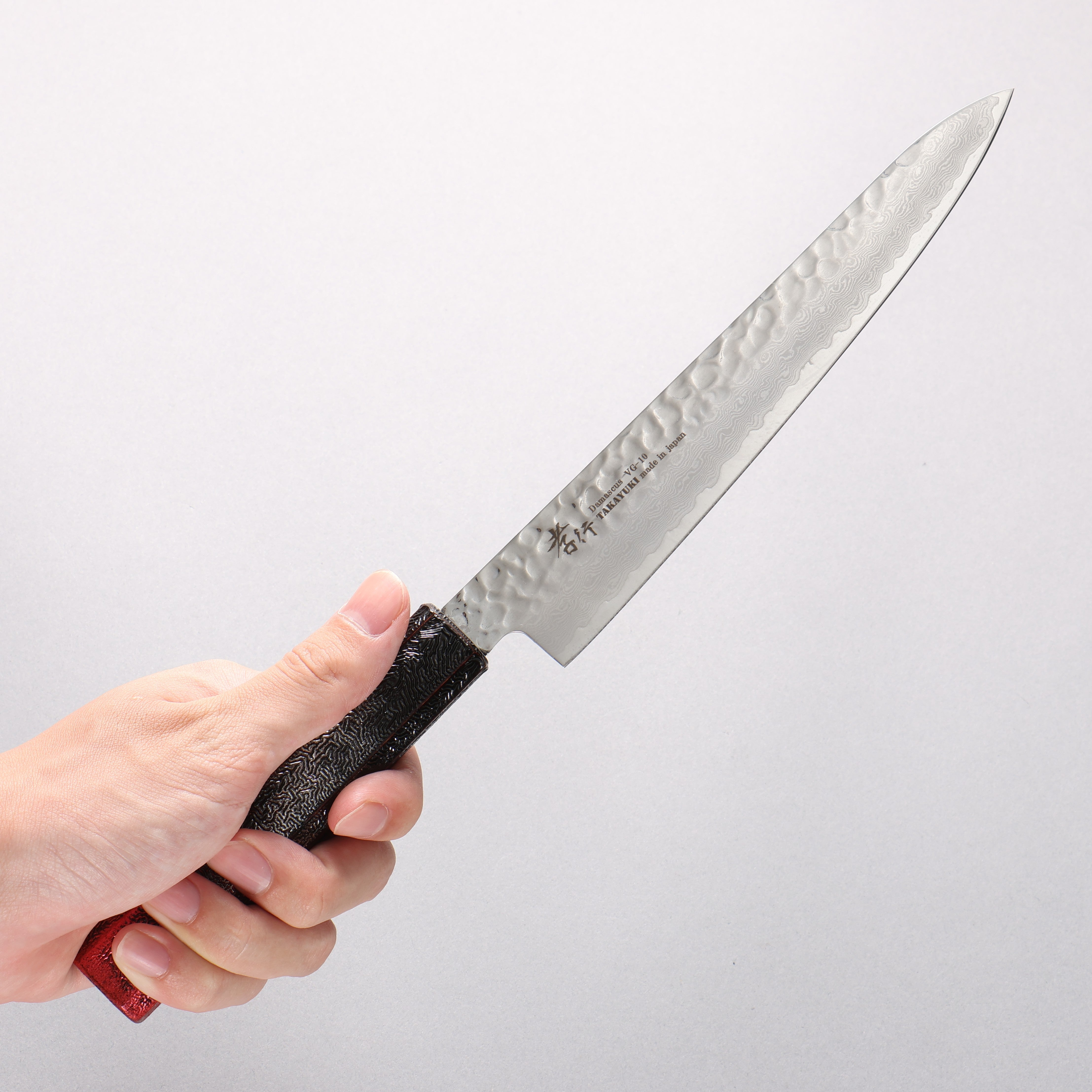 Sakai Takayuki Rinnou VG10 33 Layer Damascus Petty-Utility 180mm Red Lacquered Handle - Seisuke Knife