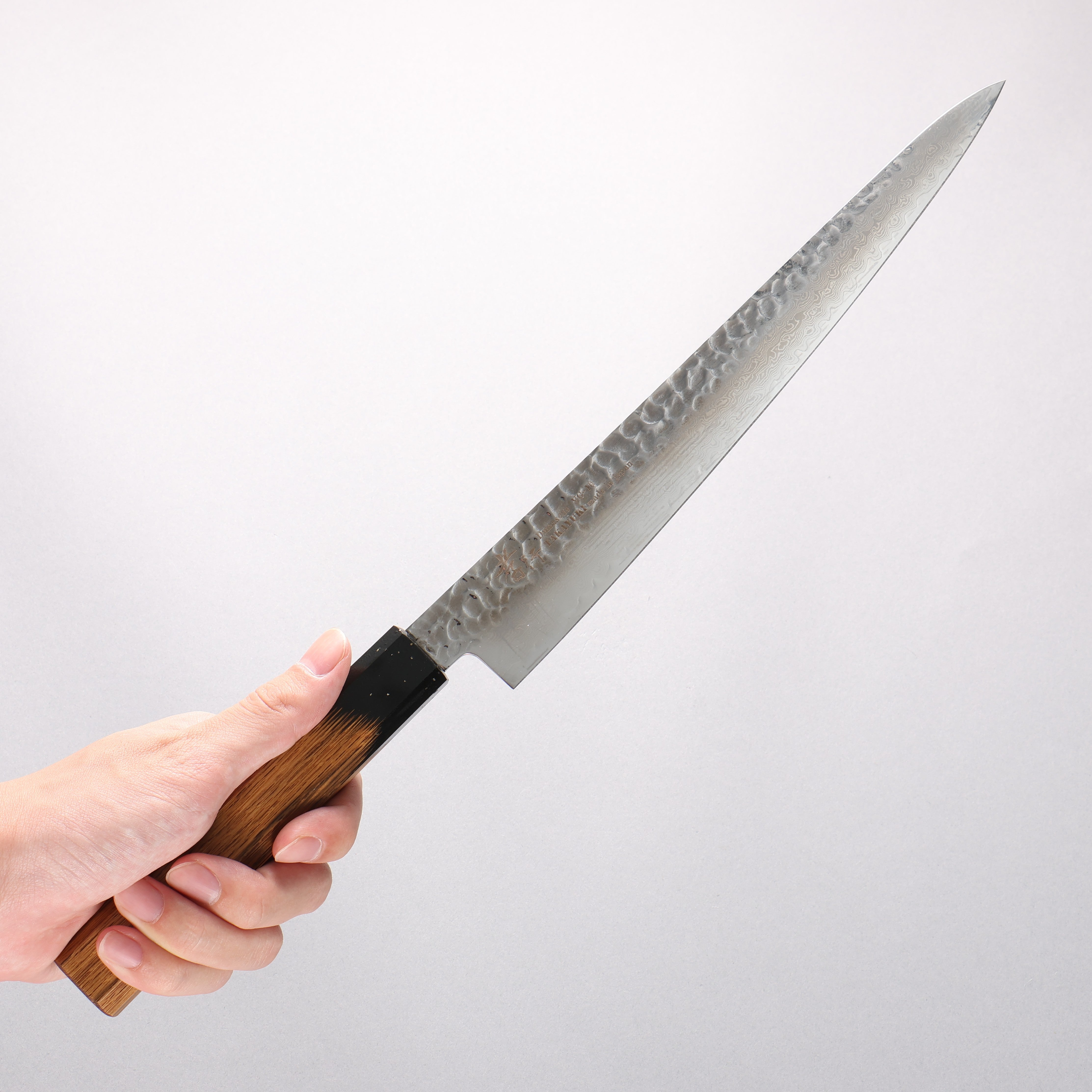 Sakai Takayuki VG10 33 Layer Damascus Sujihiki 240mm Kokushin Lacquered Oak Handle - Seisuke Knife