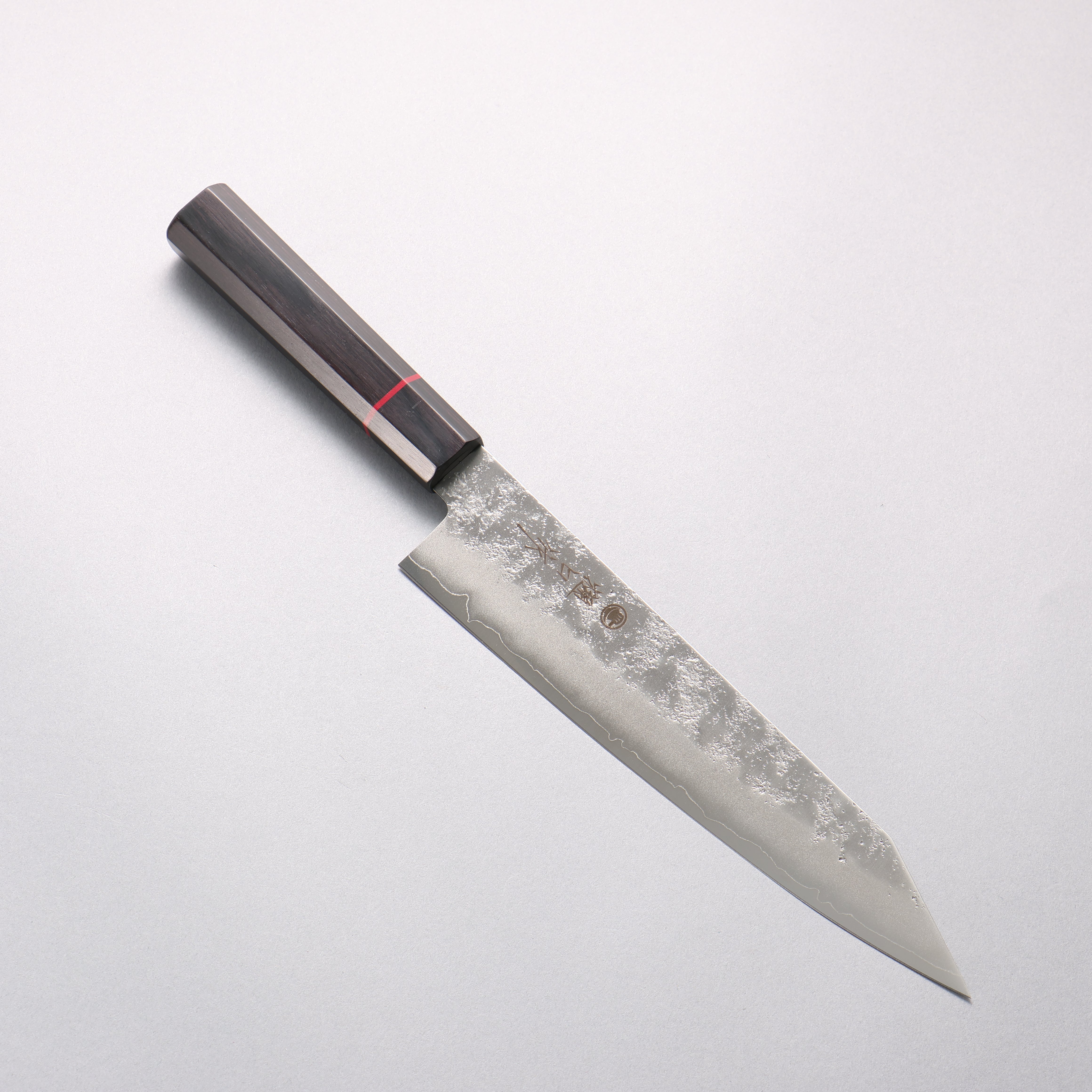 Higuchi Silver Steel No.3 Nashiji Kiritsuke Gyuto 210mm Black Pakka wood Handle - Seisuke Knife