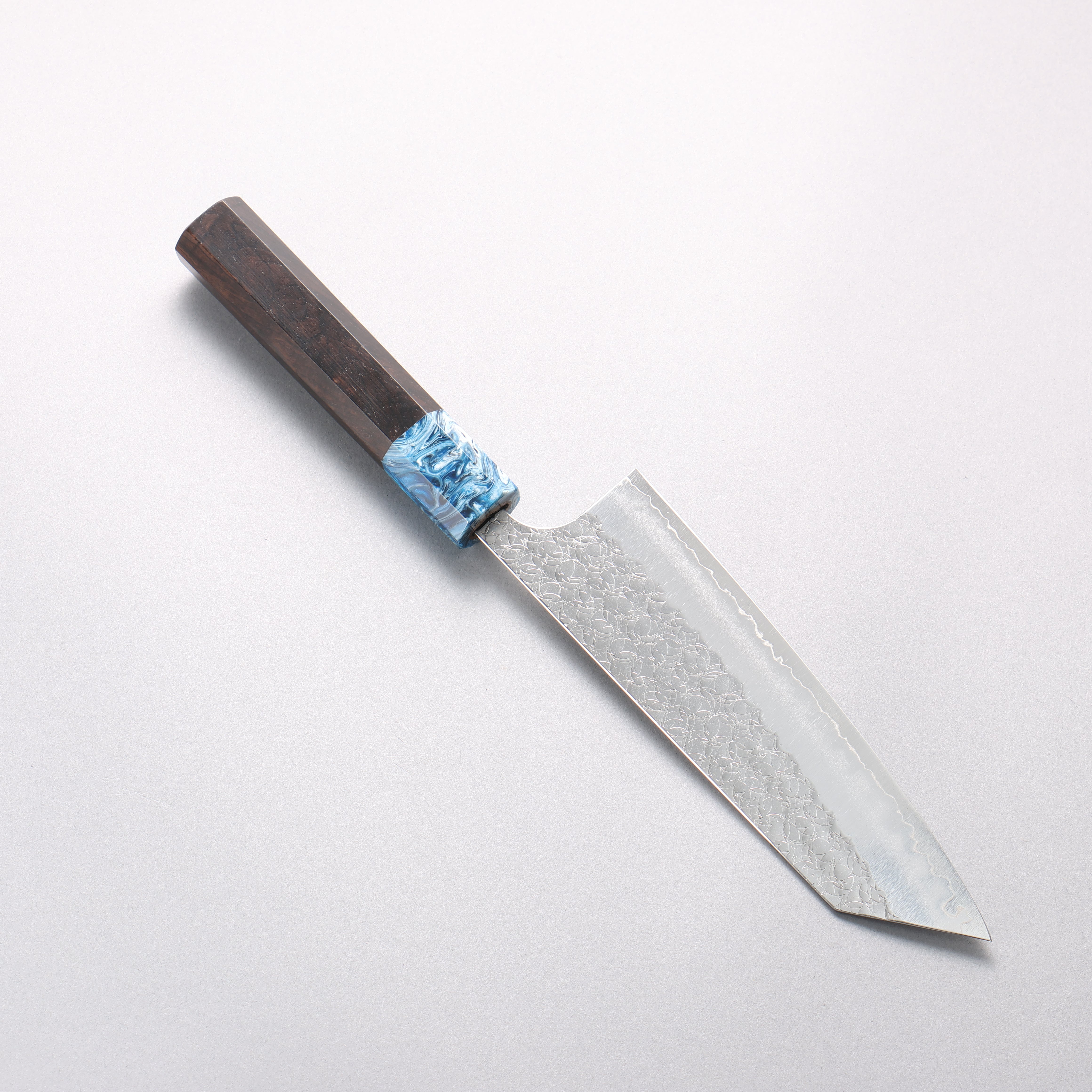 Yoshimi Kato Minamo SG2 Hammered Bunka 170mm Ebony (ferrule: Blue Marble Resin) Handle - Seisuke Knife