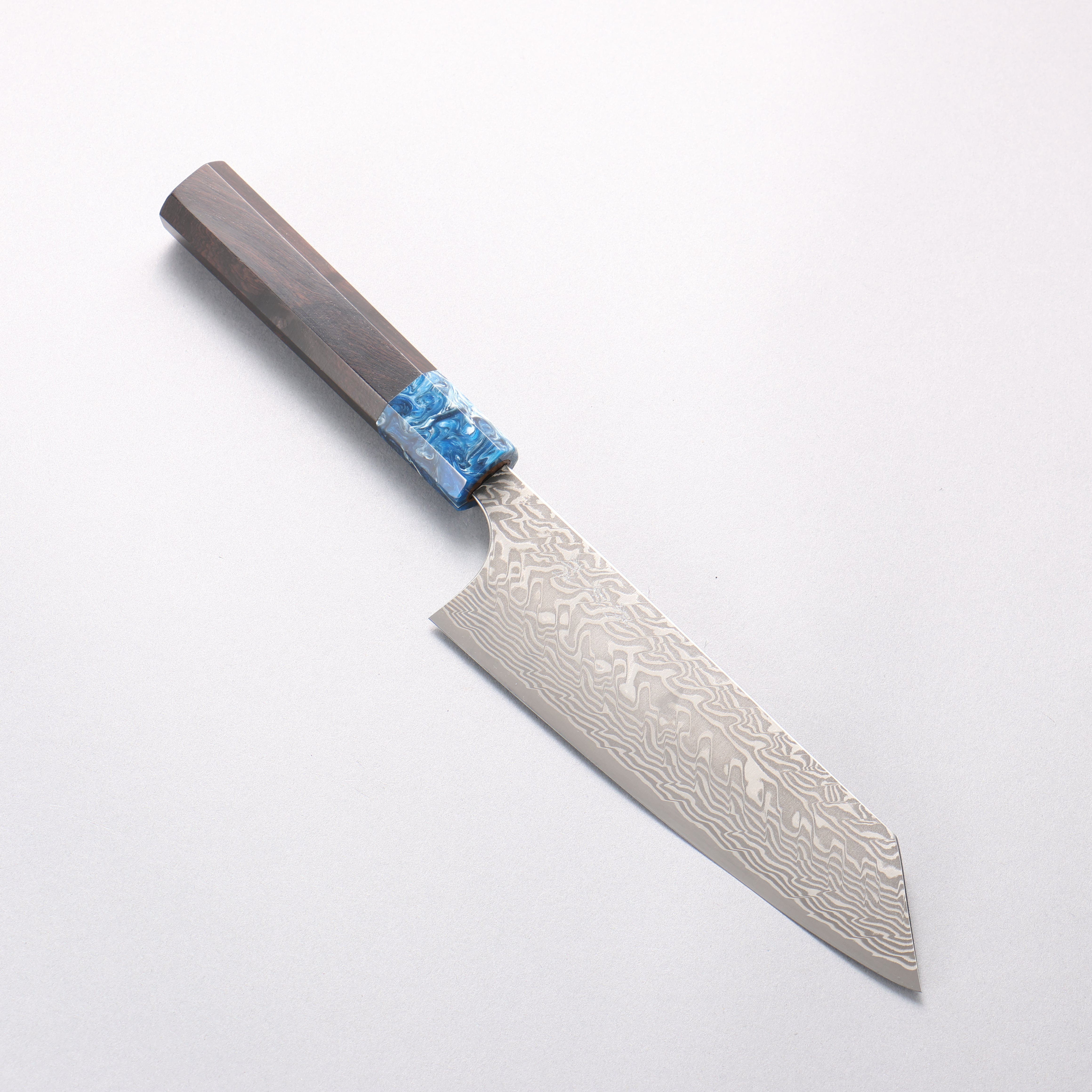 Yoshimi Kato SG2 Black Damascus Bunka 170mm Ebony (ferrule: Blue Marble Resin) Handle - Seisuke Knife