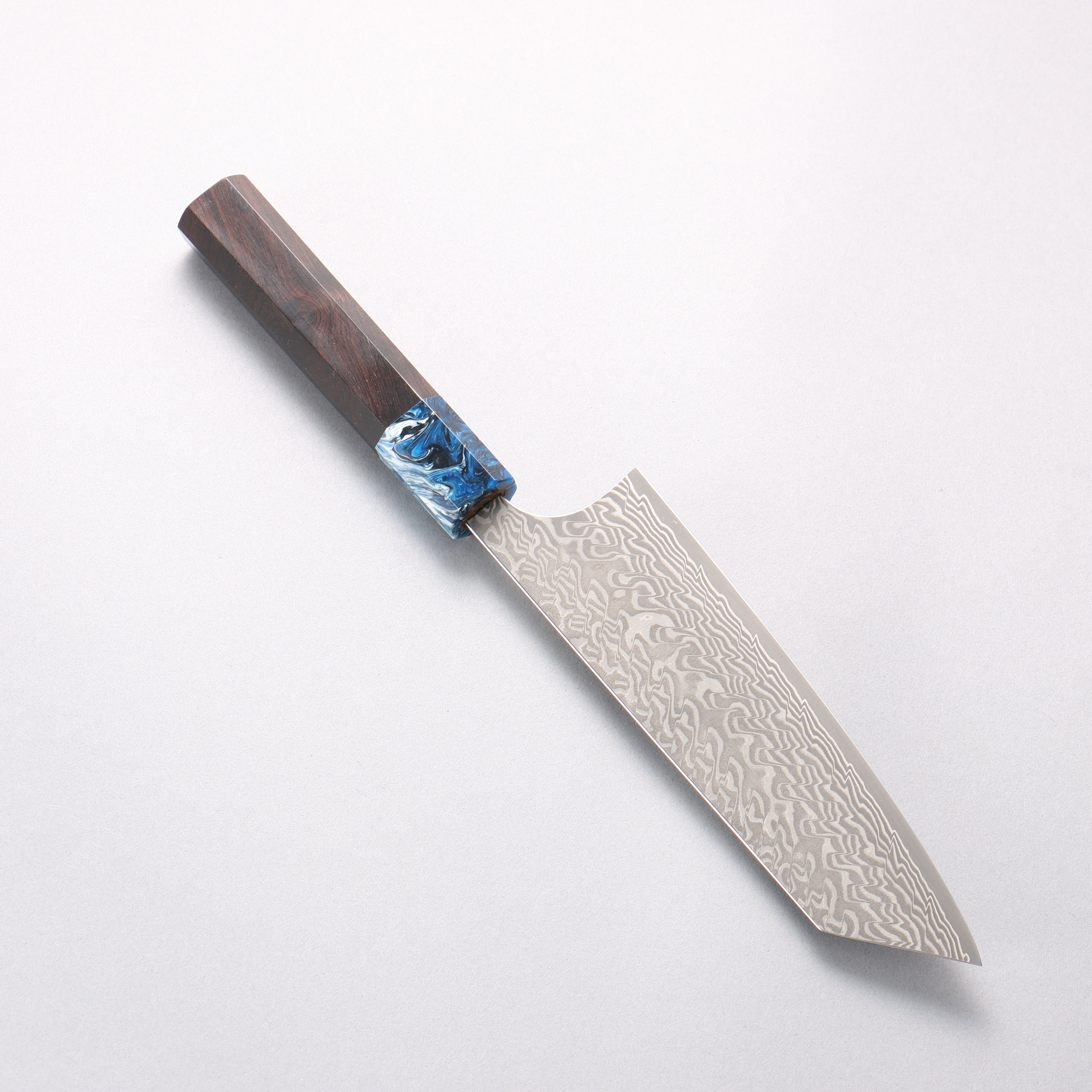 Yoshimi Kato SG2 Black Damascus Bunka 170mm Ebony (ferrule: Blue Marble Resin) Handle - Seisuke Knife