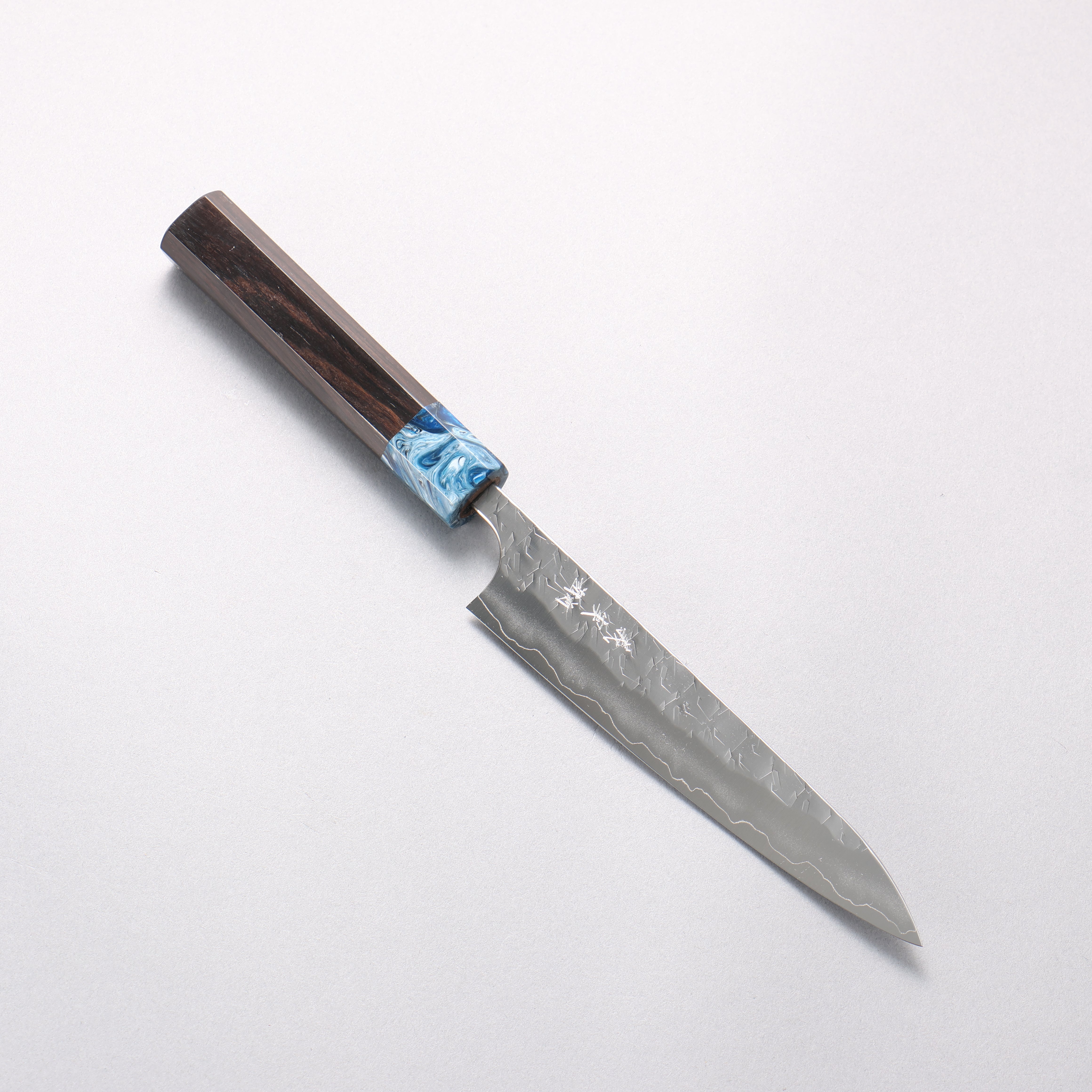 Yoshimi Kato Hyo SG2 Hammered Petty-Utility 150mm Ebony (ferrule: Blue Marble Resin) Handle - Seisuke Knife