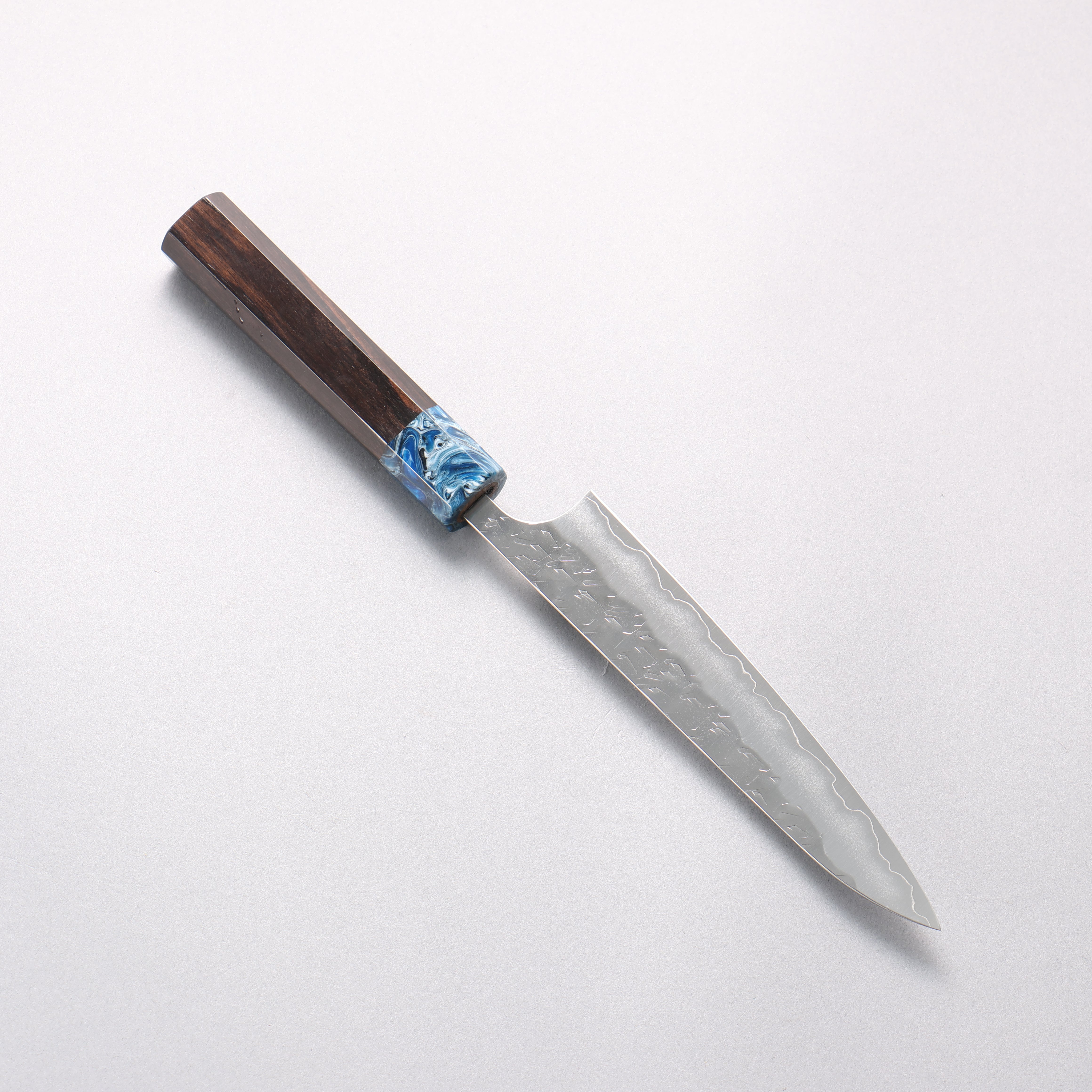 Yoshimi Kato Hyo SG2 Hammered Petty-Utility 150mm Ebony (ferrule: Blue Marble Resin) Handle - Seisuke Knife