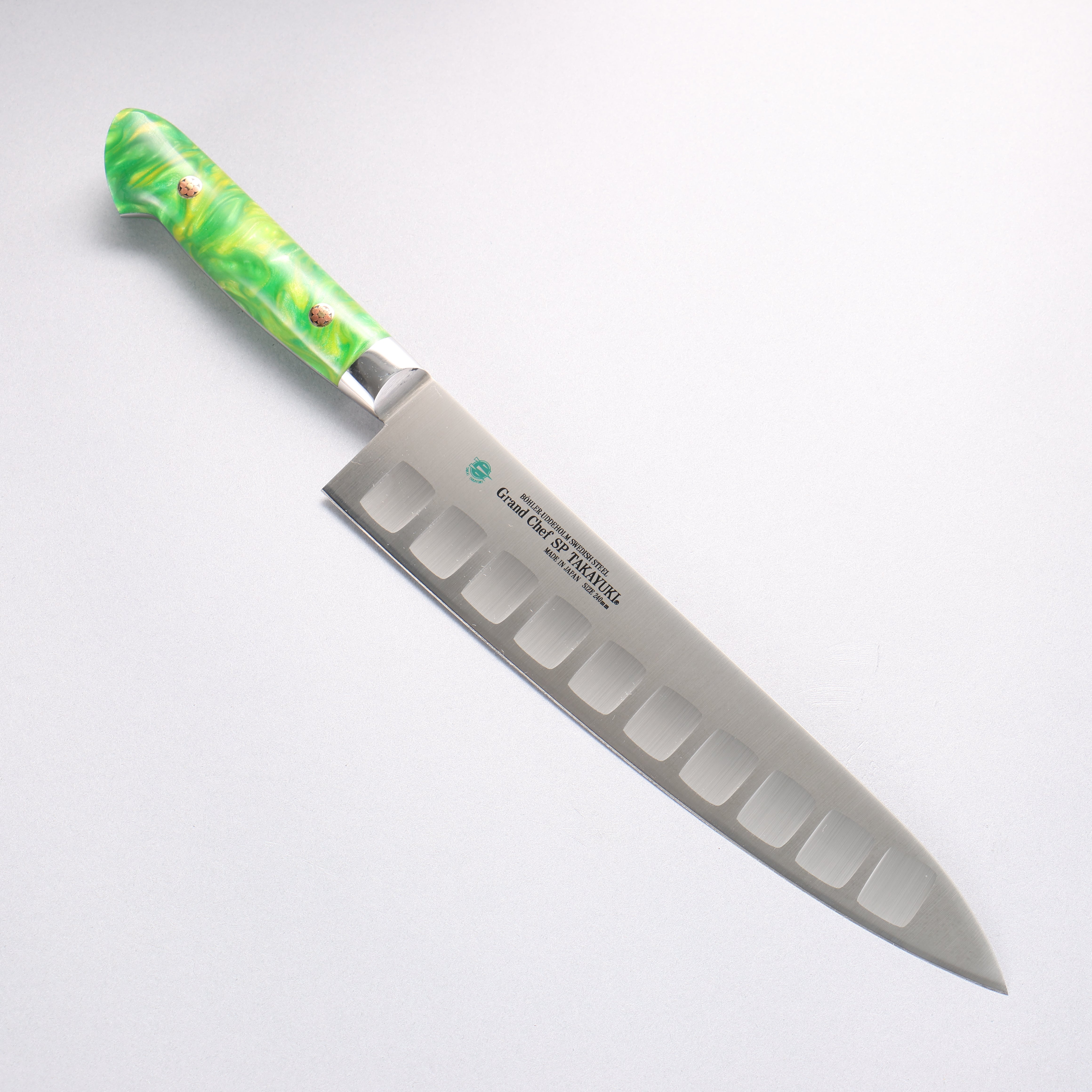 Sakai Takayuki Grand Chef SP Uddeholm Swedish stain-resistant steel Gyuto Salmon 240mm SP Type III (Jungle) Handle - Seisuke Knife