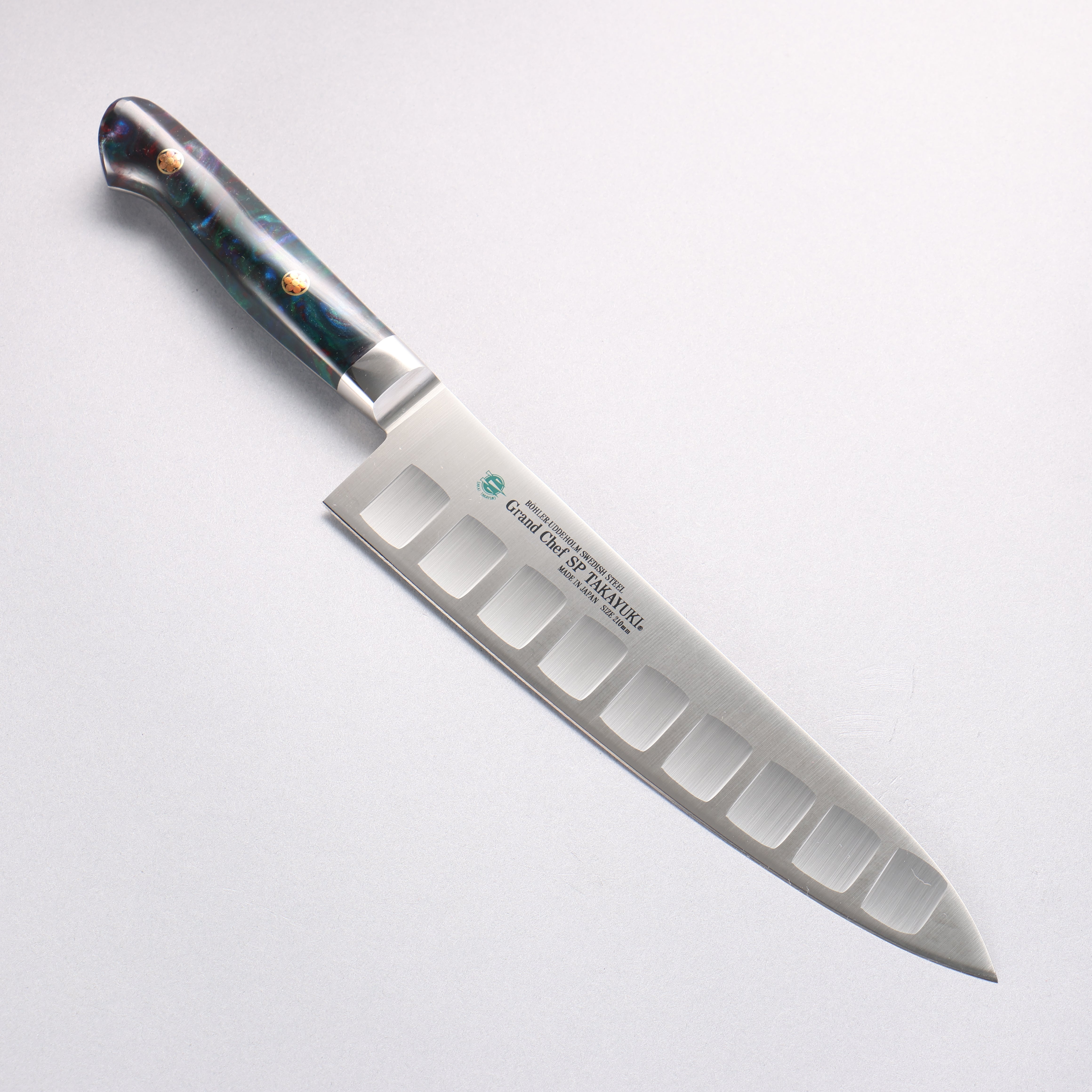Sakai Takayuki Grand Chef SP Uddeholm Swedish stain-resistant steel Gyuto Salmon 210mm SP Type III (Galaxy) Handle - Seisuke Knife