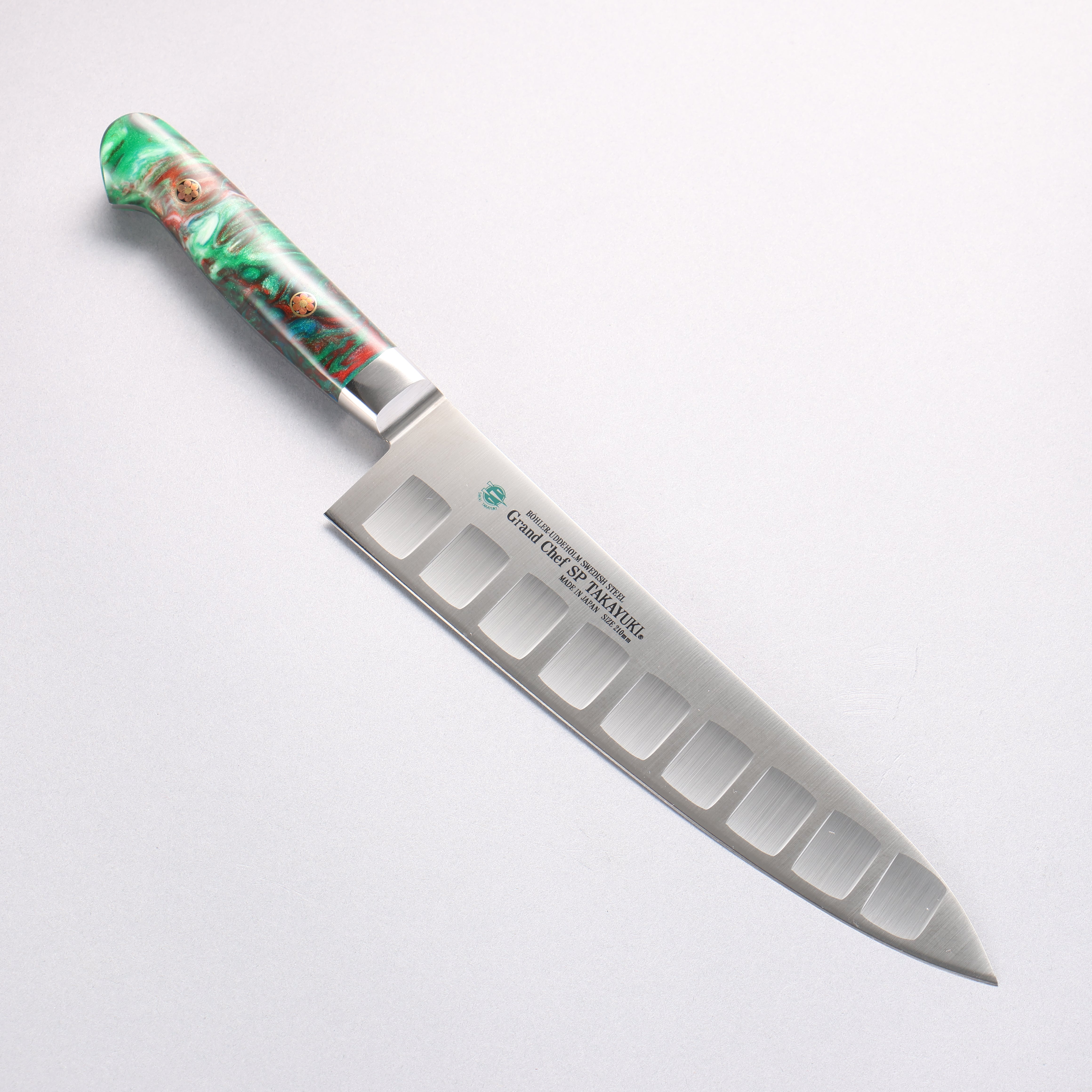 Sakai Takayuki Grand Chef SP Uddeholm Swedish stain-resistant steel Gyuto Salmon 210mm SP Type III (Jungle) Handle - Seisuke Knife