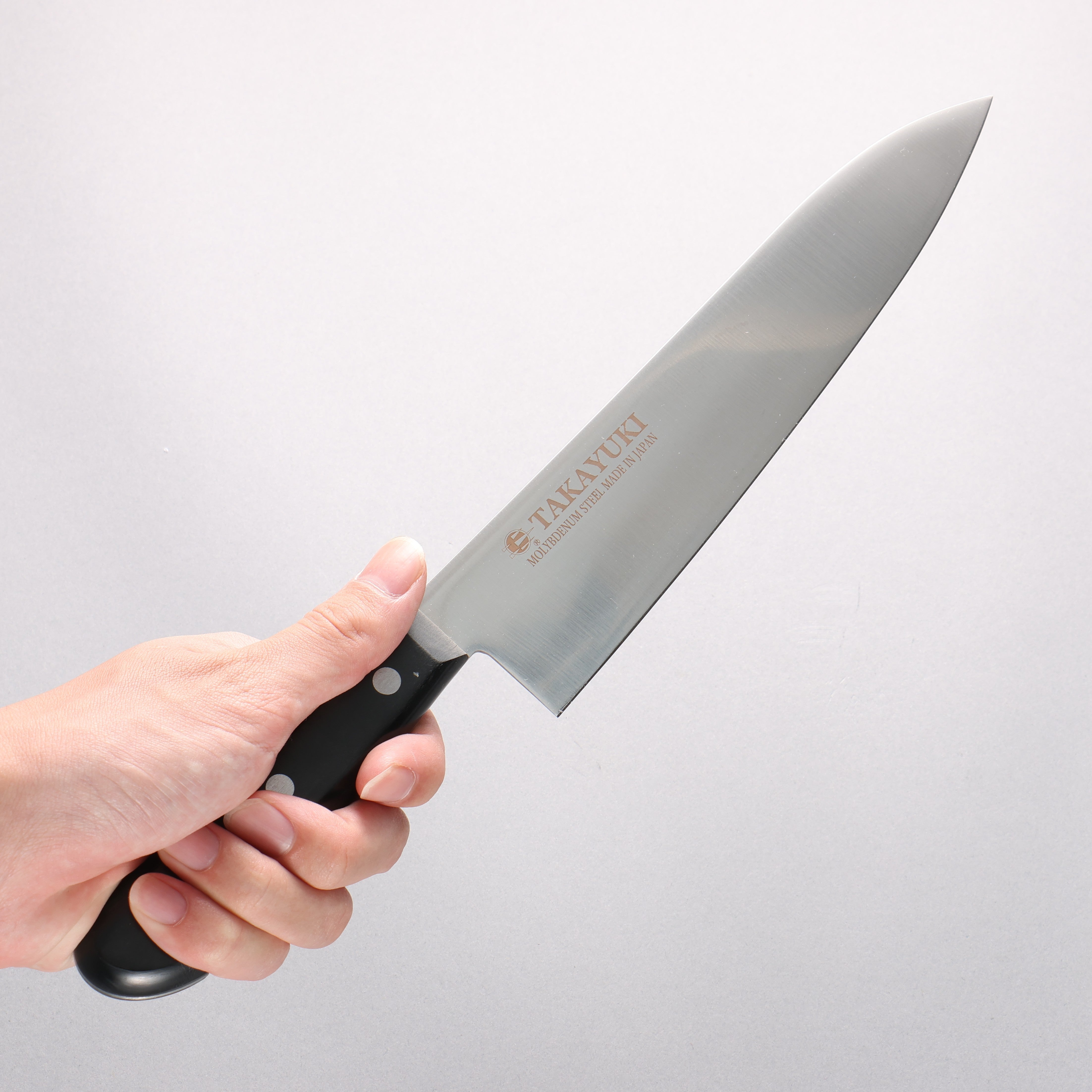 Sakai Takayuki Molybdenum Migaki Finished Gyuto 210mm Black PC(Plastic) Handle - Seisuke Knife