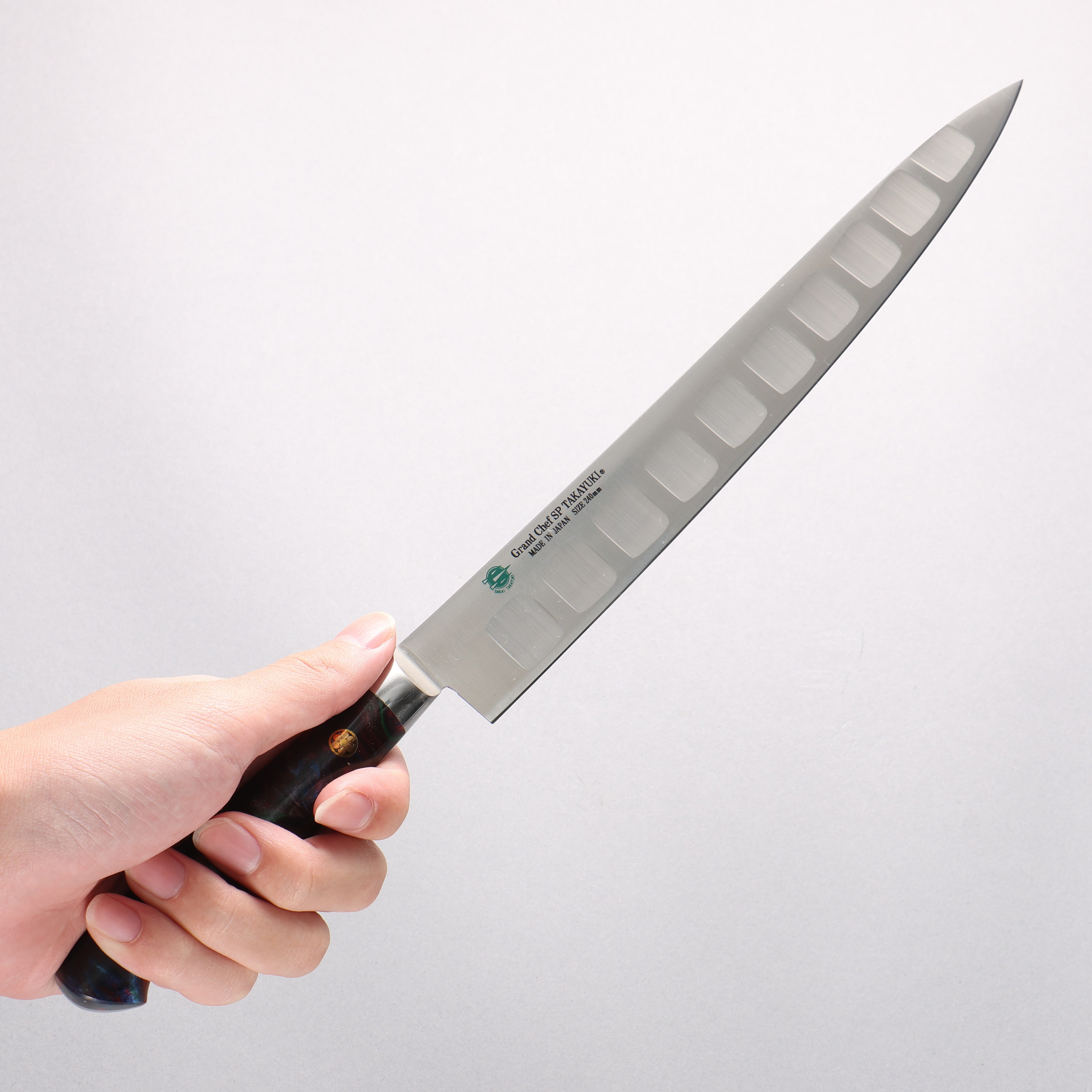 Sakai Takayuki Grand Chef SP Uddeholm Swedish stain-resistant steel Sujihiki Salmon 240mm SP Type III (Galaxy) Handle - Seisuke Knife