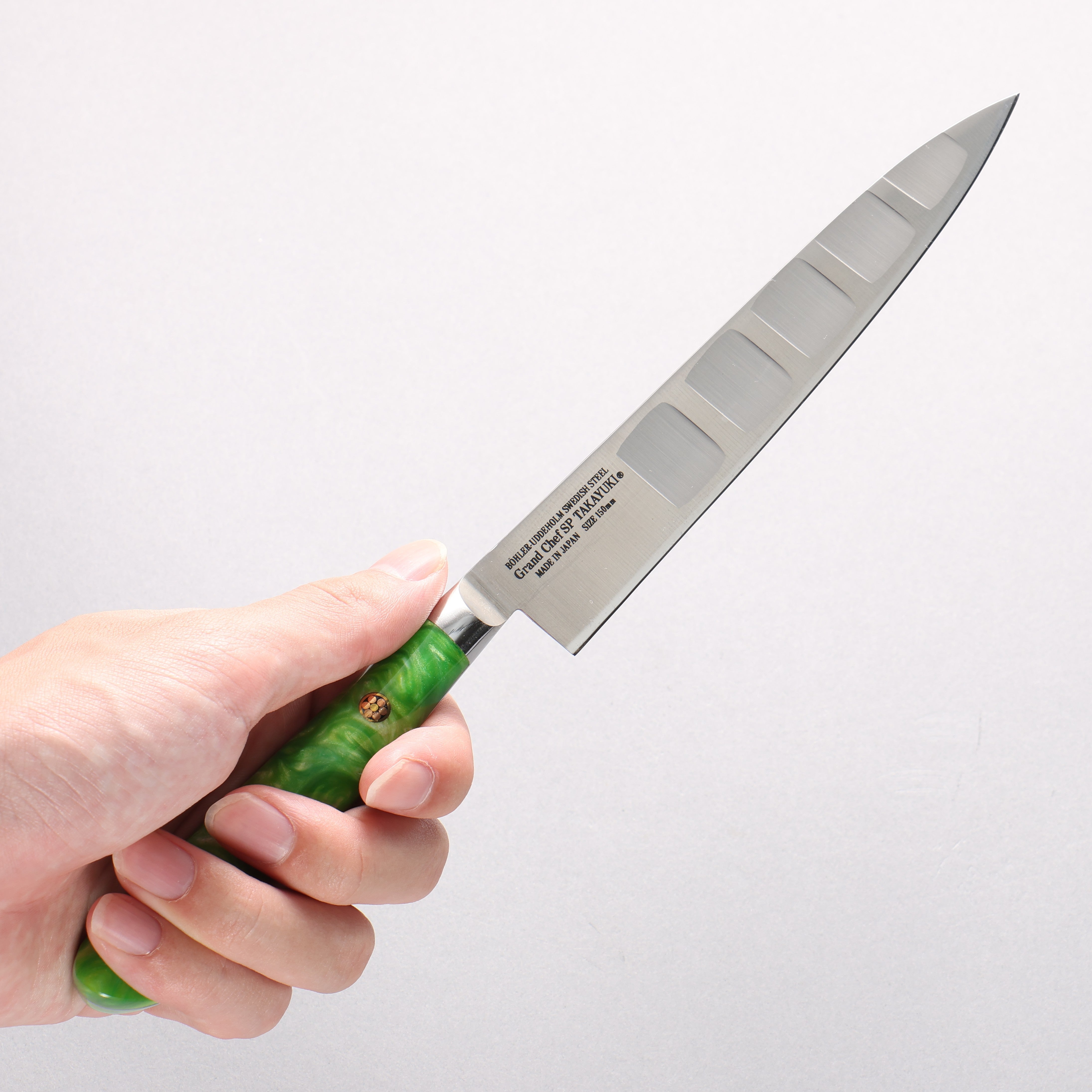 Sakai Takayuki Grand Chef SP Uddeholm Swedish stain-resistant steel Petty-Utility Salmon 150mm SP Type III (Jungle) Handle - Seisuke Knife