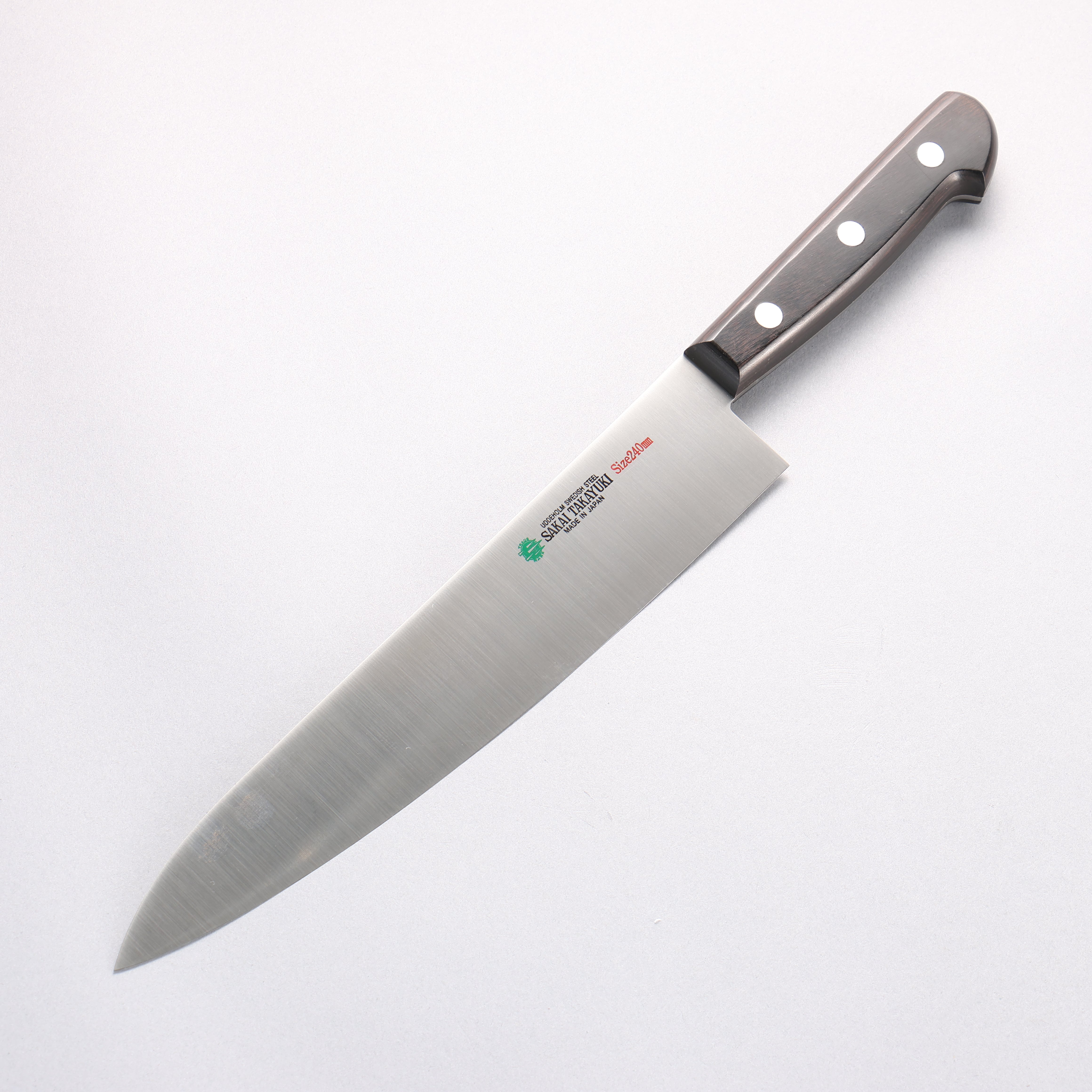 Sakai Takayuki Grand Chef Swedish Steel-stn Gyuto 240mm Black Pakka wood Handle - Seisuke Knife