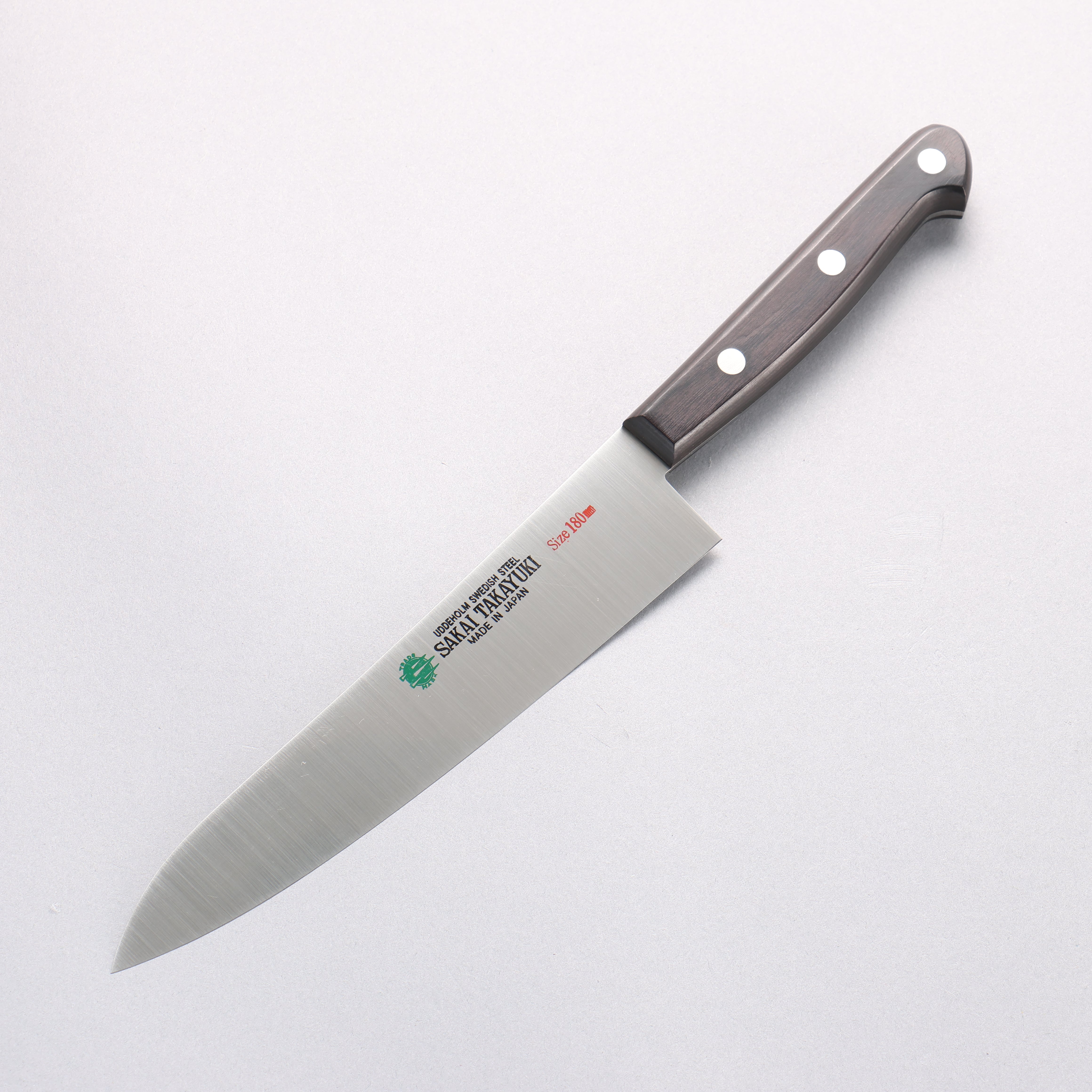 Sakai Takayuki Grand Chef Swedish Steel-stn Gyuto 180mm Black Pakka wood Handle - Seisuke Knife
