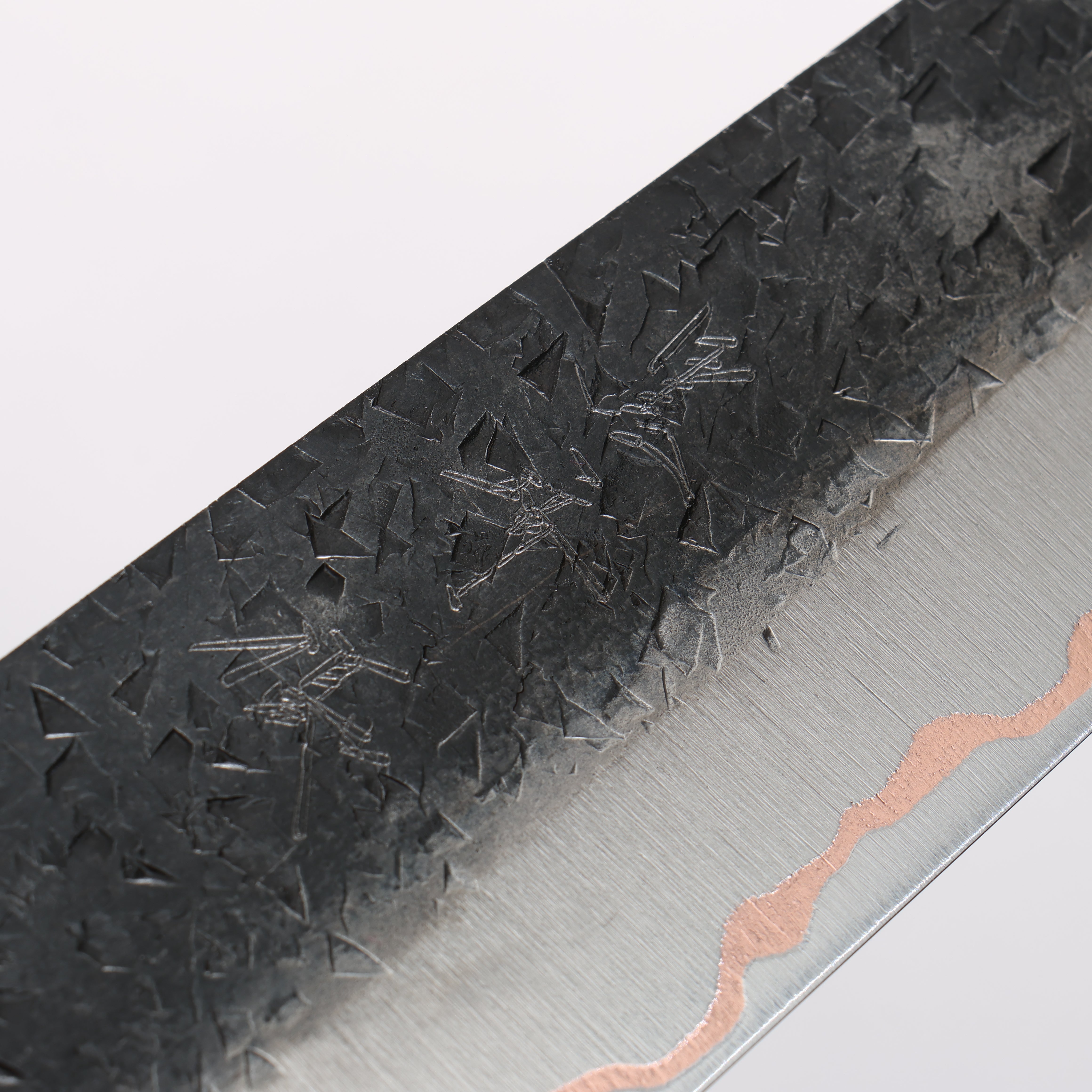 Yu Kurosaki Shizuku V-Toku2 Hammered Black Finished Gyuto 210mm Stabilized wood (With Acrylic Ring) Handle - Seisuke Knife