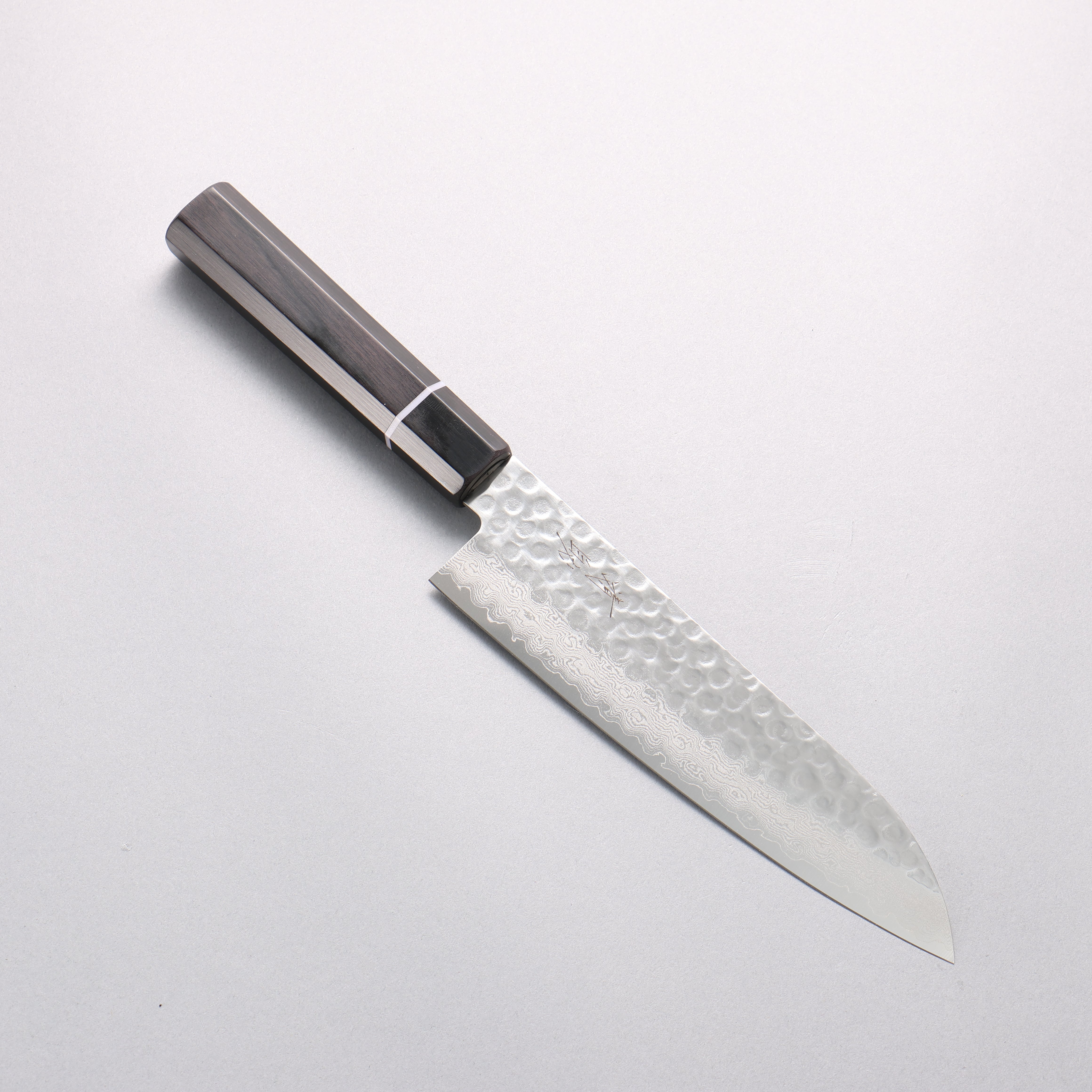 Seisuke VG10 Hammered Damascus Santoku 180mm Black Pakka wood Handle - Seisuke Knife