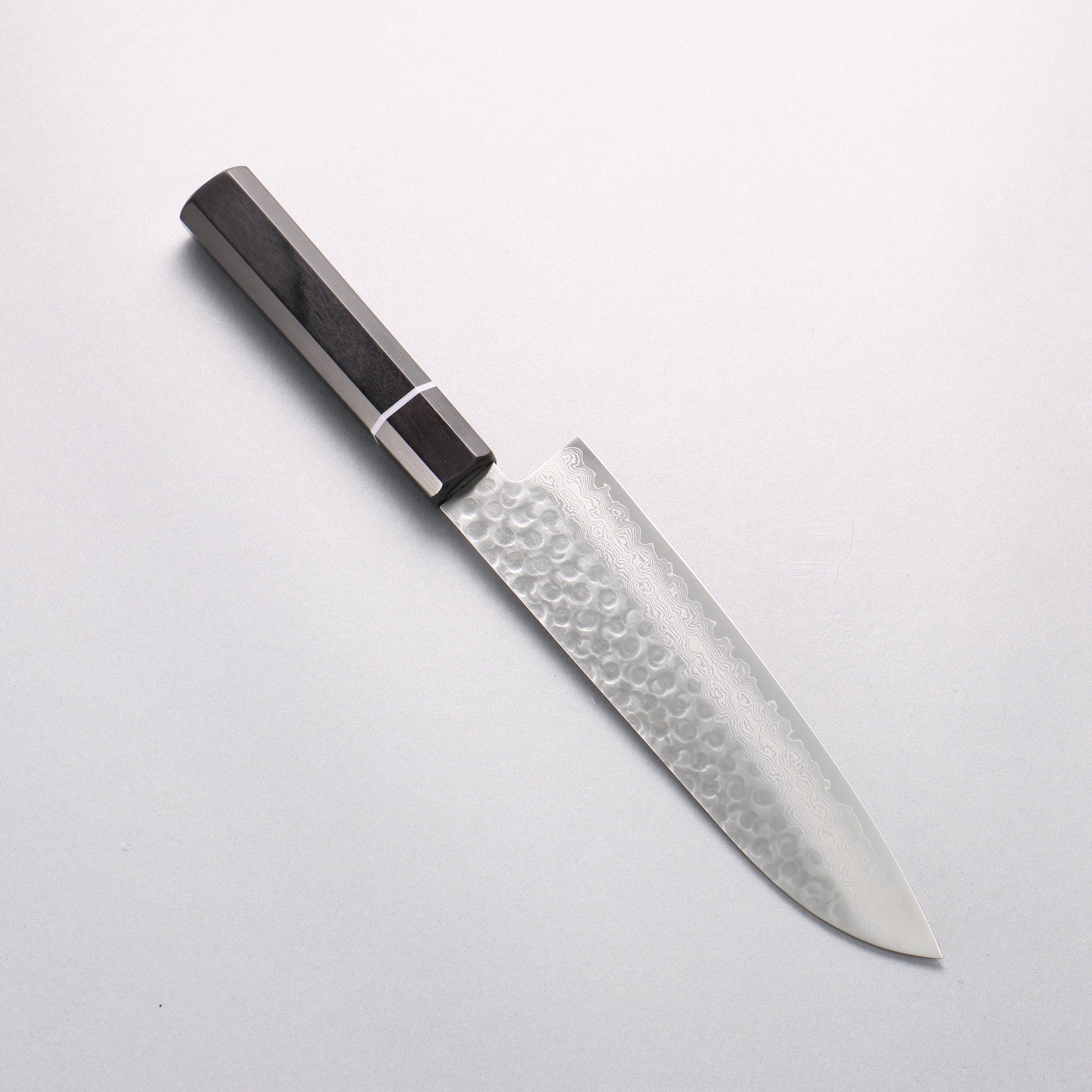 Seisuke VG10 Hammered Damascus Santoku 180mm Black Pakka wood Handle - Seisuke Knife