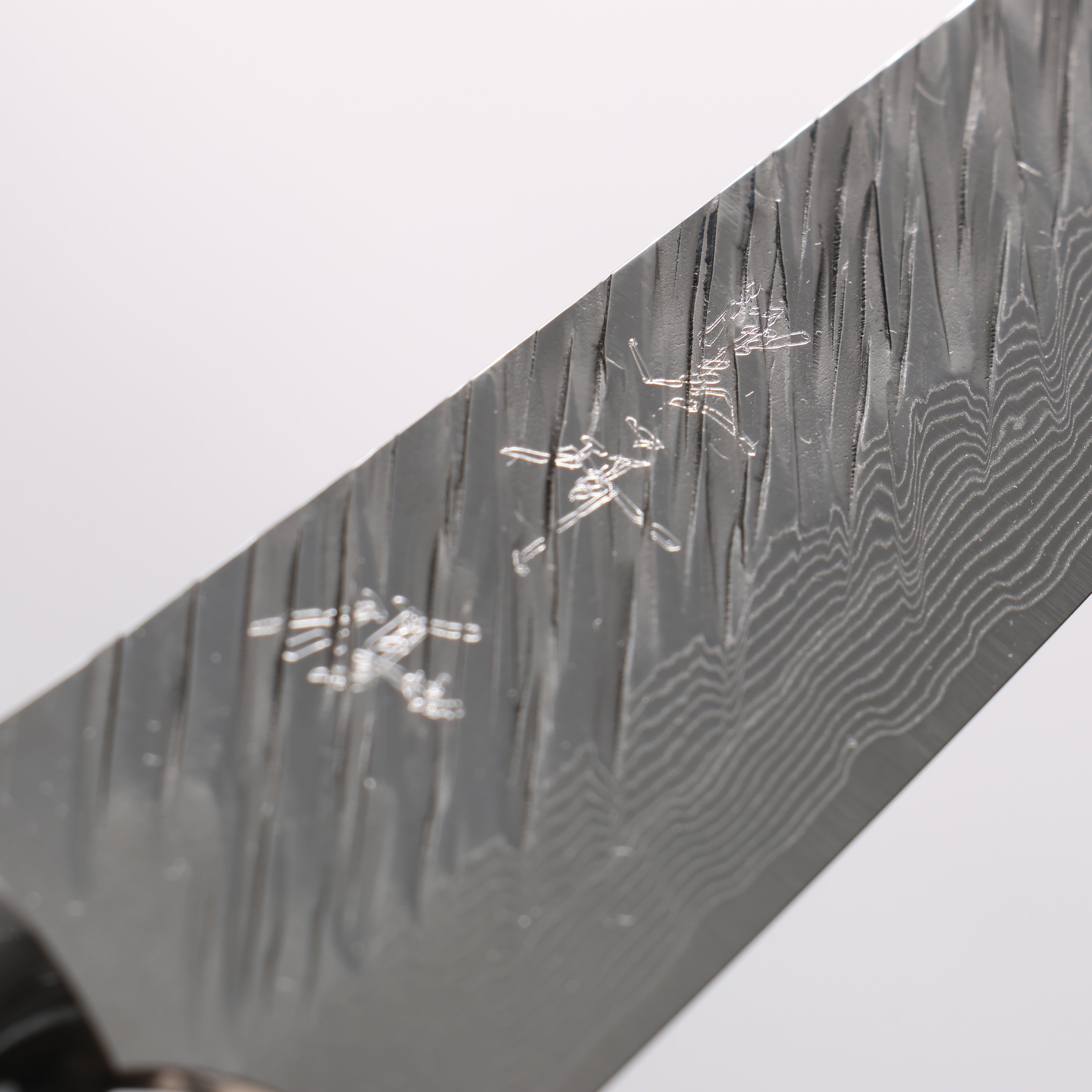 Yu Kurosaki Fujin SG2 Hammered Damascus Kiritsuke Petty-Utility 150mm Green and Wood Pattern Acrylic Handle with Sheath - Seisuke Knife