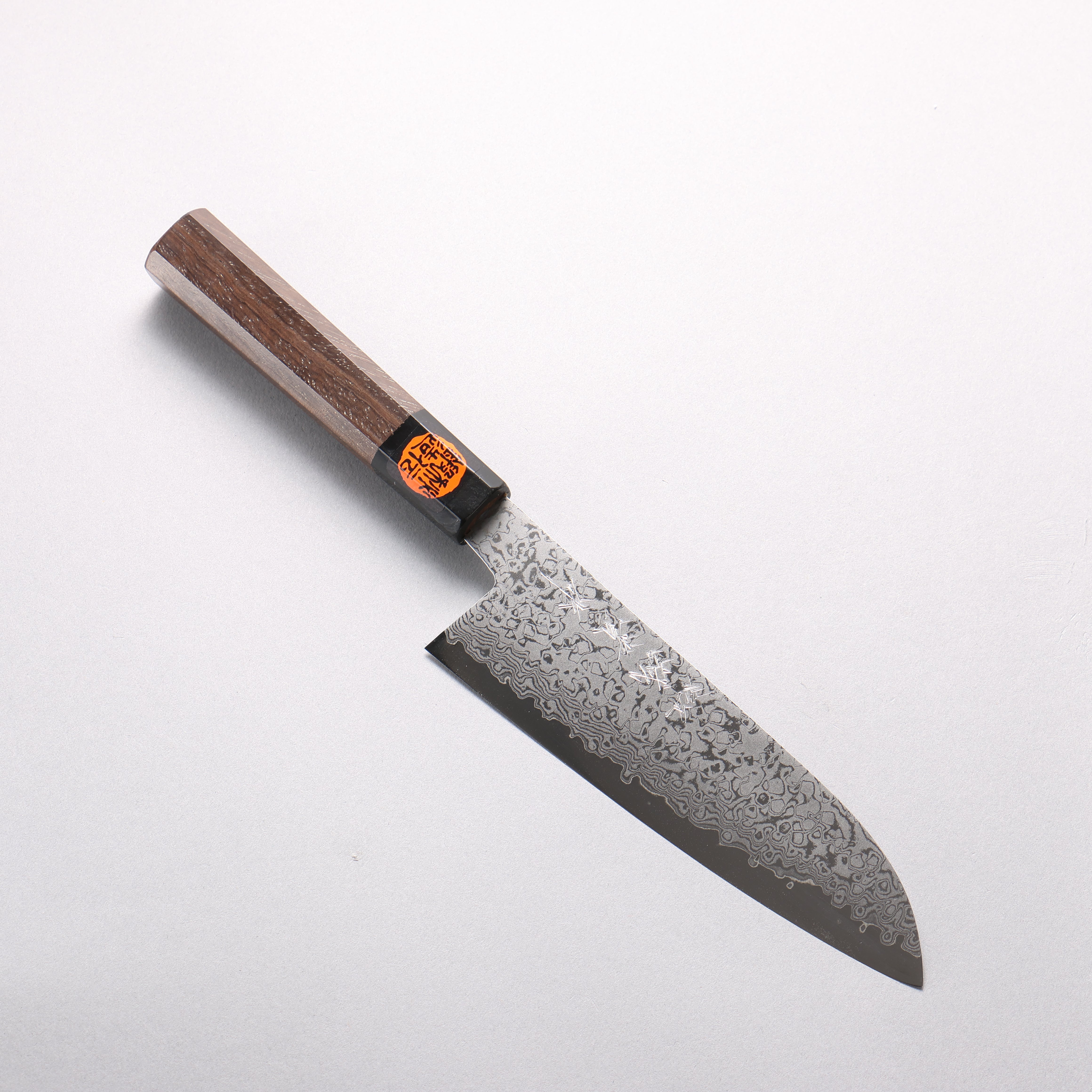 Shigeki Tanaka VG10 17 Layer Damascus Santoku 165mm Walnut Handle - Seisuke Knife